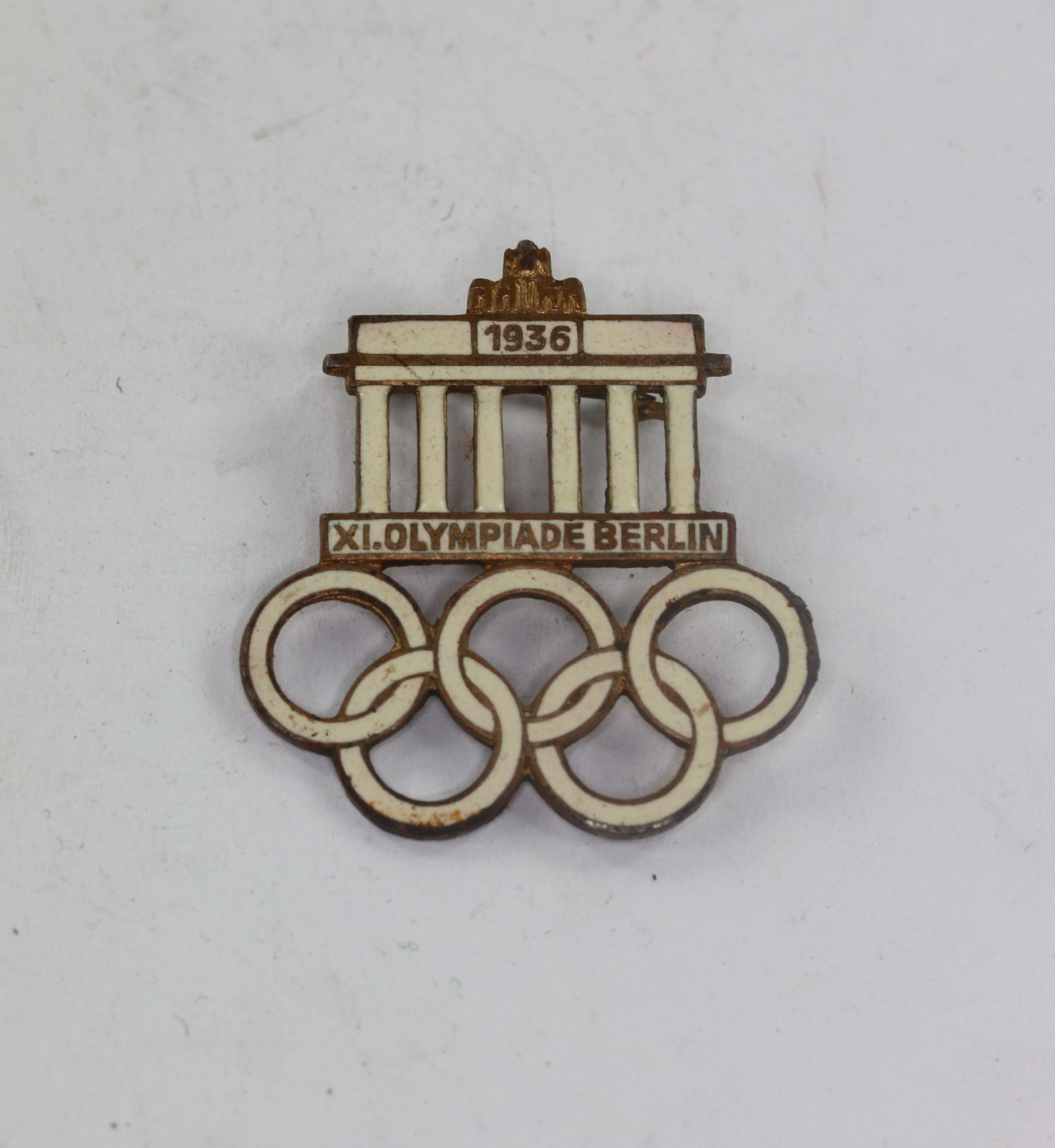  Abzeichen, XI. Olympiade Berlin 1936, Hst. HA (Hermann Aurich, Dresden) – Bild 1