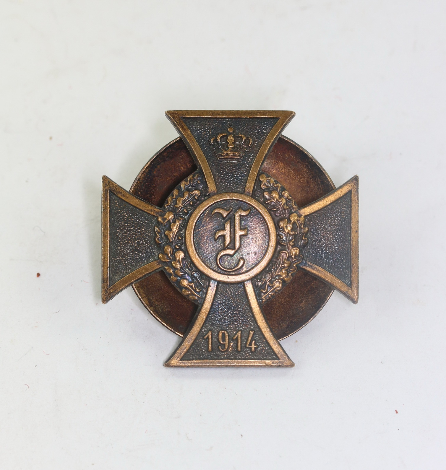 Anhalt, Friedrich Kreuz 1914 1. Klasse Steckkreuz, an Schraube und Scheibe – Bild 1