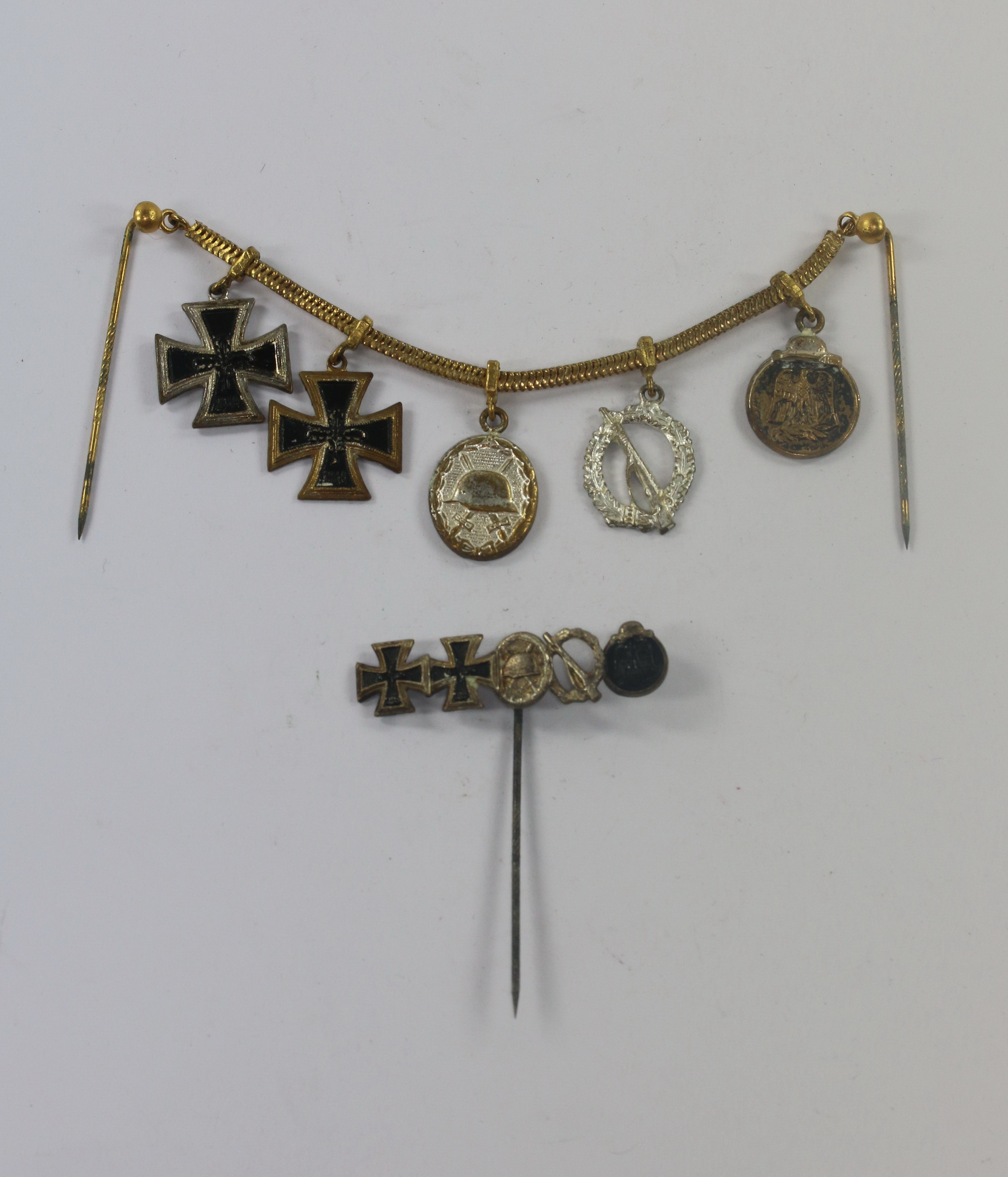 BRD, Miniaturen Kette 5X + Miniatur Nadel 1957er Ausführung – Bild 1