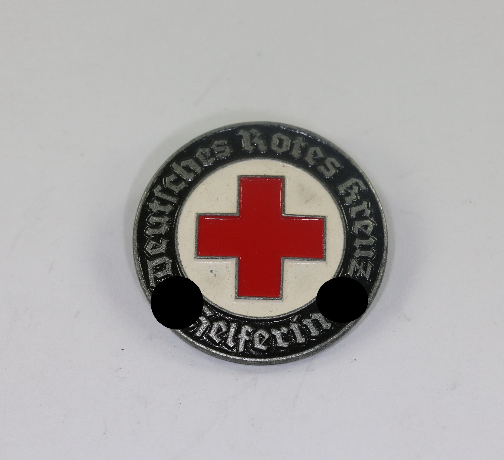  Deutsches Rotes Kreuz (DRK), Brosche für Helferin, Hst. GB, lackiert – Bild 1