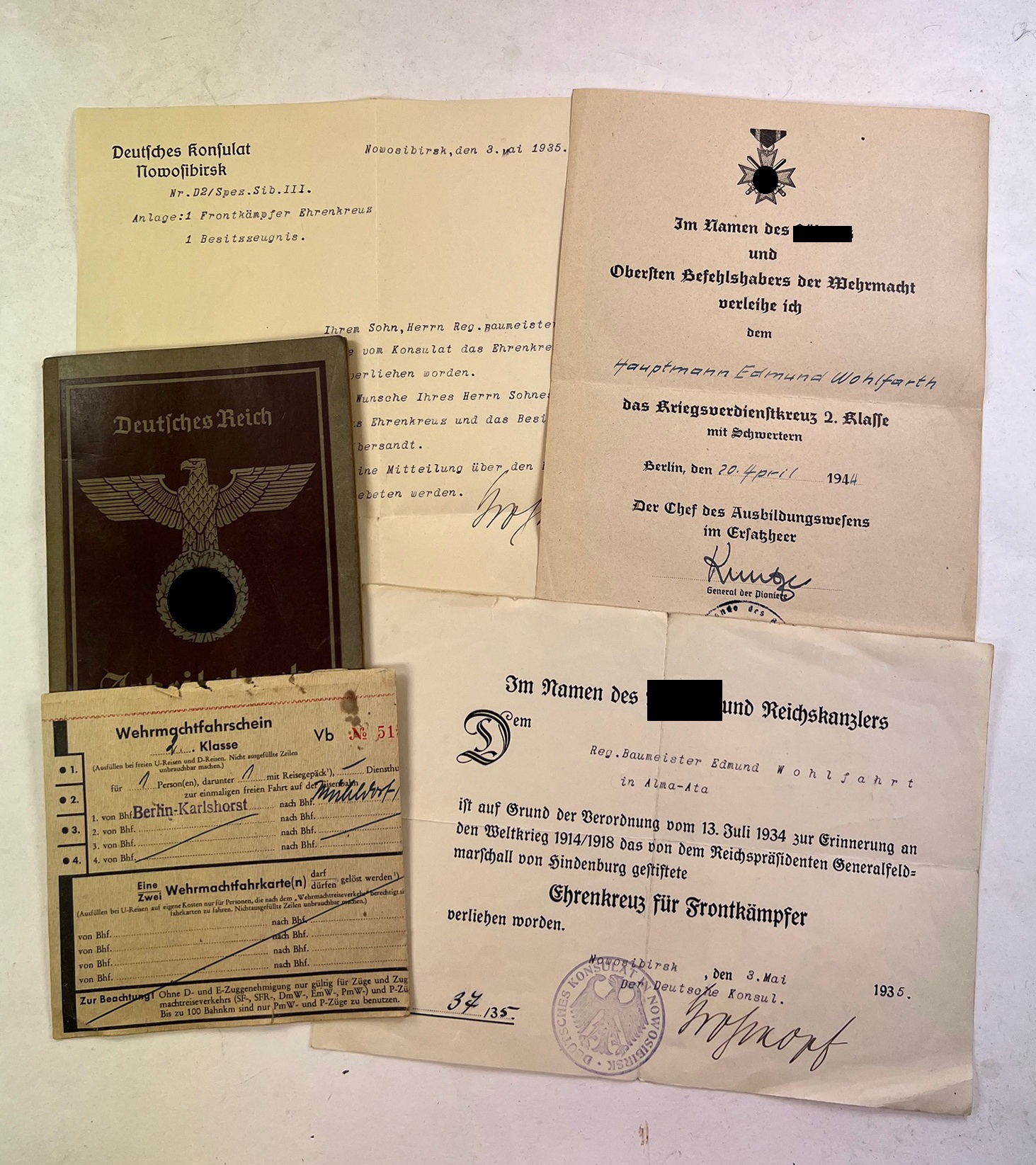 Nachlass Ehrenkreuz für Frontkämpfer Deutsches Konsulat Nowosibirsk (Sowjetunion) (!) – Bild 1