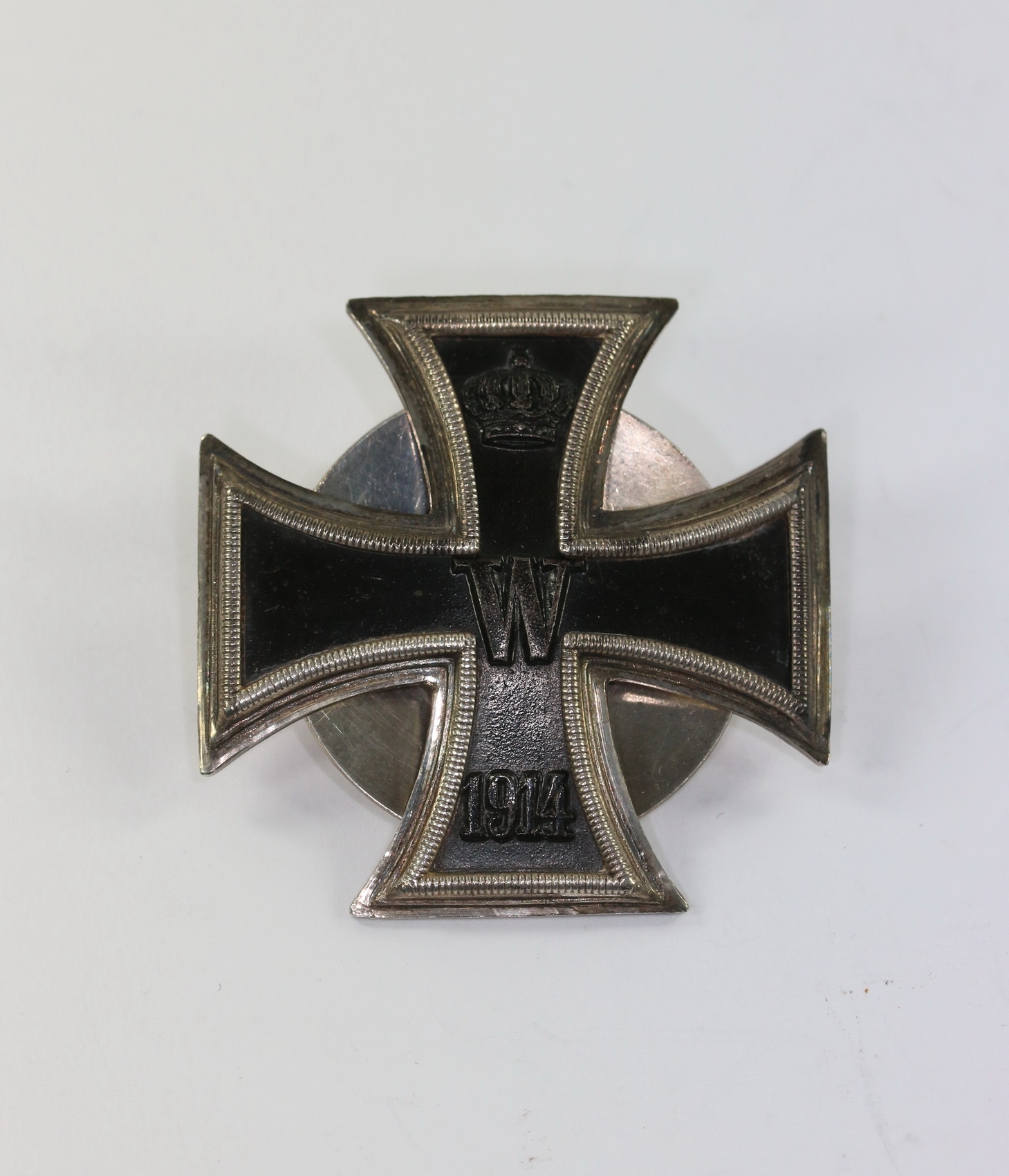 Eisernes Kreuz 1. Klasse 1914, Deutscher Offiziers Verein, an Scheibe und Mutter, Silber 800 – Bild 1