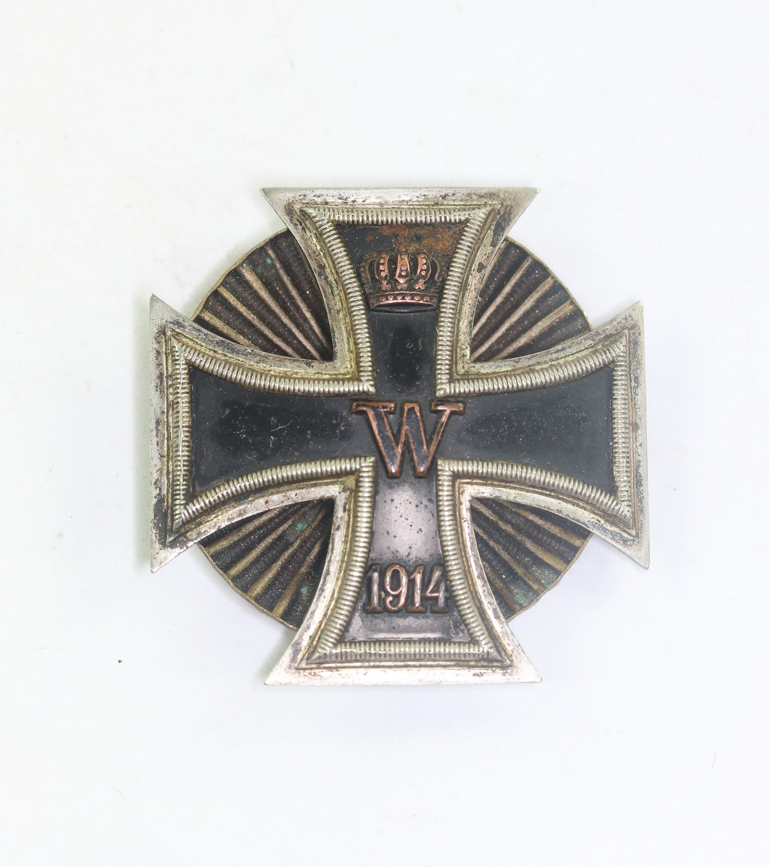 Eisernes Kreuz 1. Klasse 1914, an Sternschraubscheibe, Wilhelm Deumer, Lüdenscheid, nicht magnetisch – Bild 1