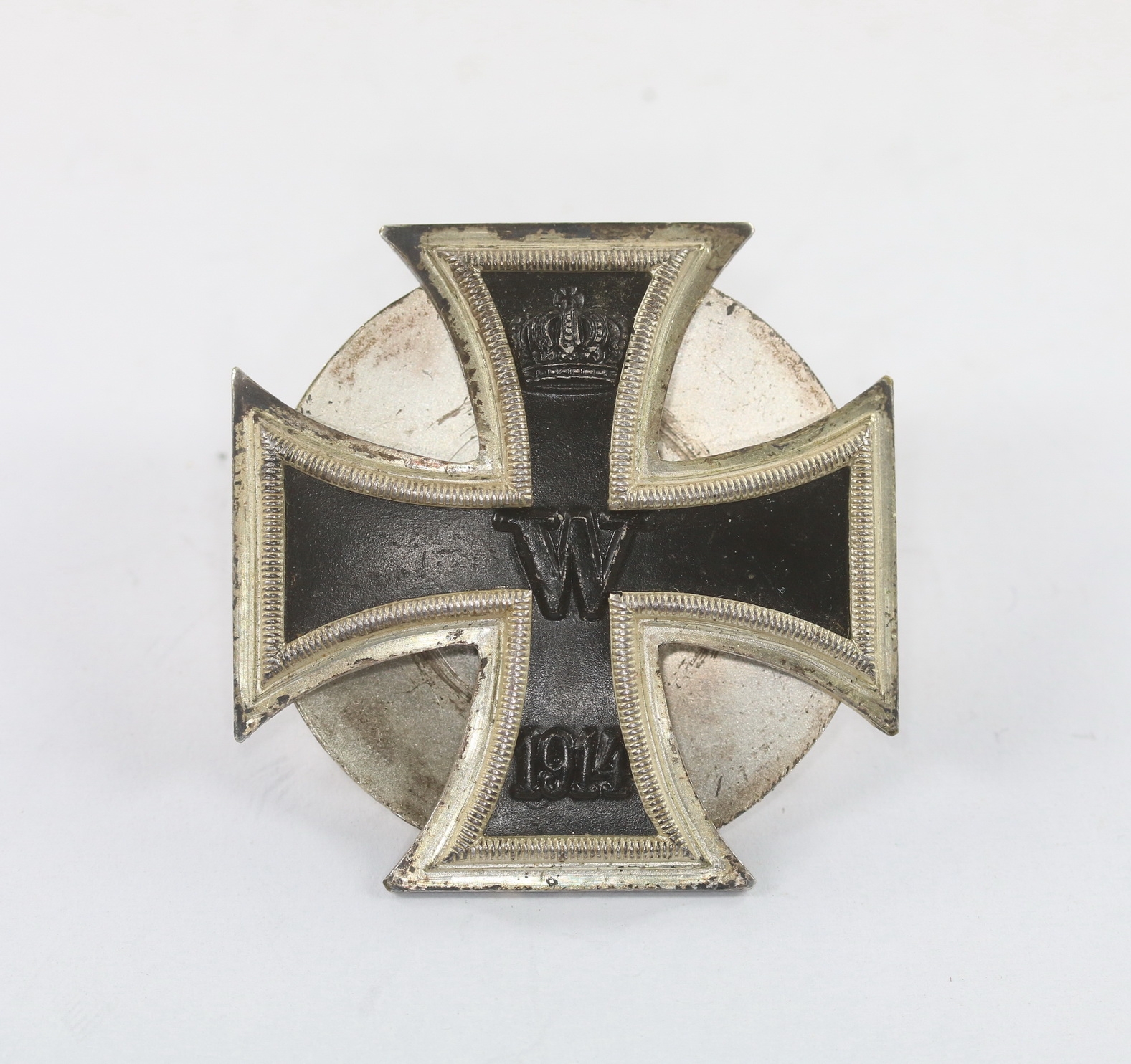eisernes_kreuz_1 Eisernes Kreuz 1. Klasse 1914, Schickle, einteilig, nicht magnetisch, an Scheibe und Mutter – Bild 1
