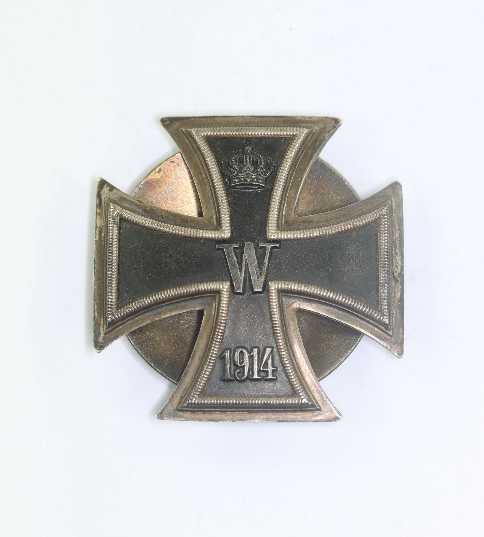 Eisernes Kreuz 1. Klasse 1914, Silber 800, an Schraube und Scheibe – Bild 1