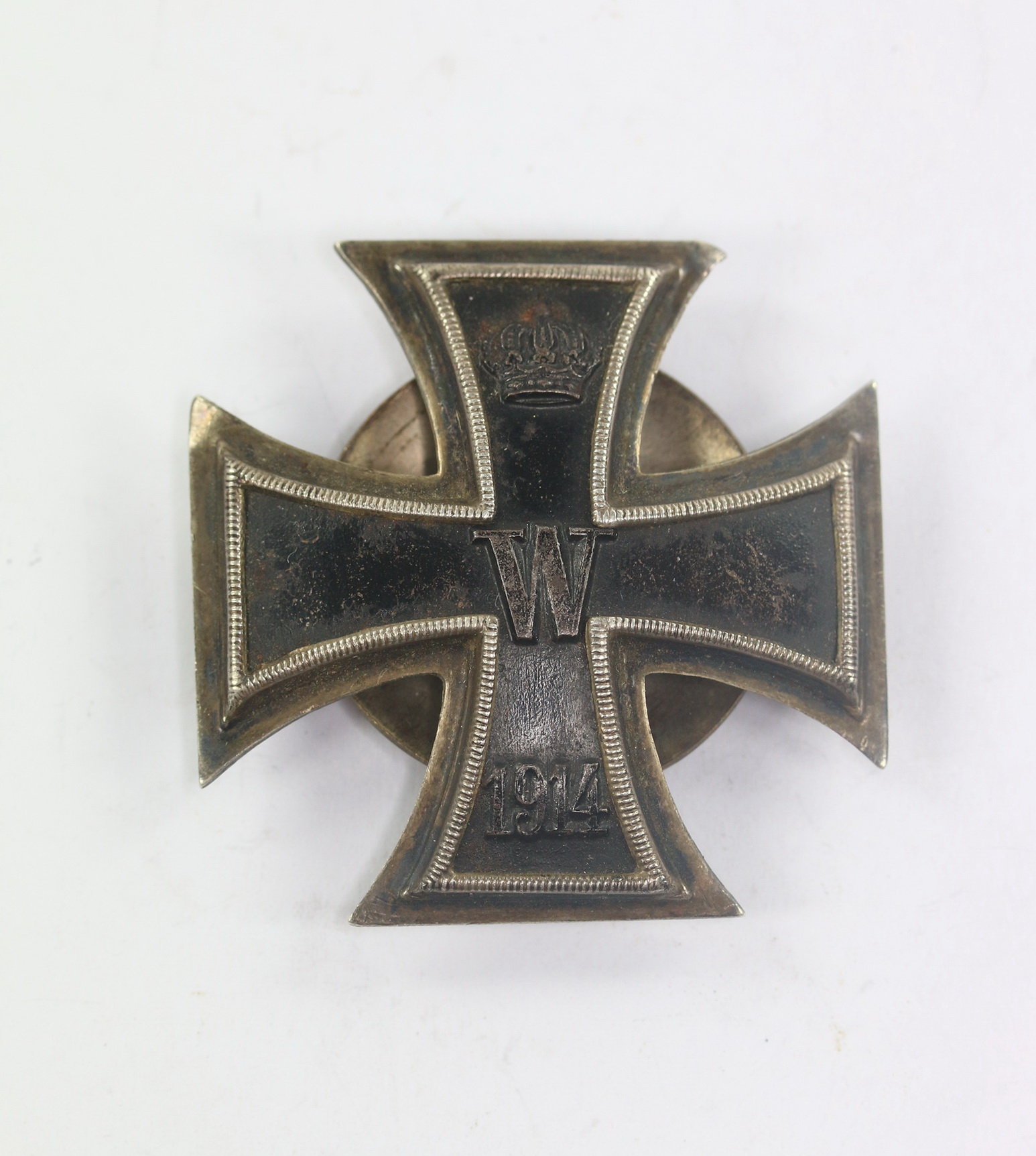 Eisernes Kreuz 1. Klasse 1914, Silber 800 an Schraube und Scheibe – Bild 1
