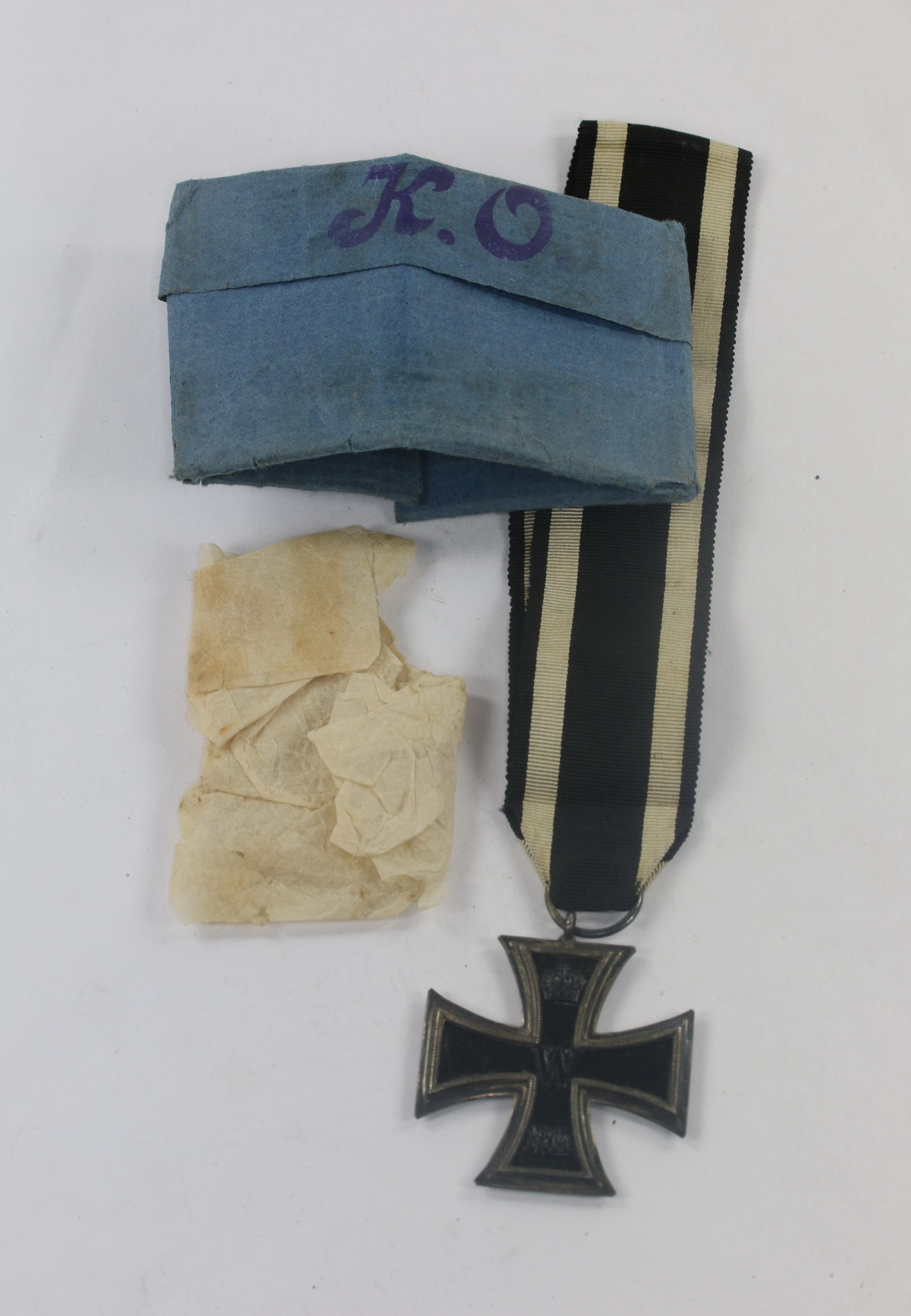 Eisernes Kreuz 2. Klasse 1914, Hst. KO, in Verleihungspapier K.O. (!) – Bild 1