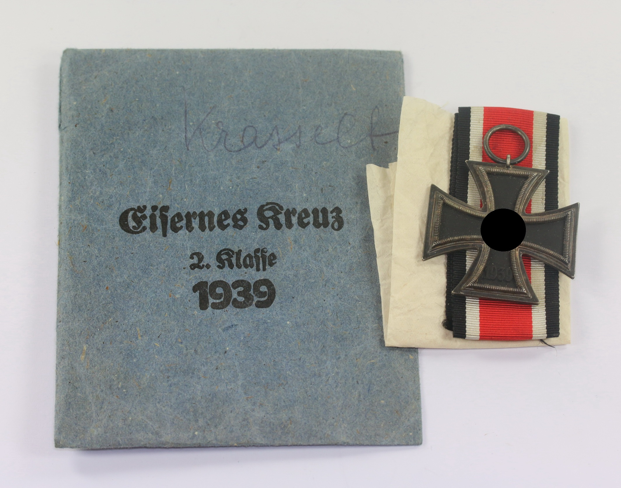  Eisernes Kreuz 2. Klasse 1939, in Verleihungstüte Hammer & Söhne, Geringswalde – Bild 1