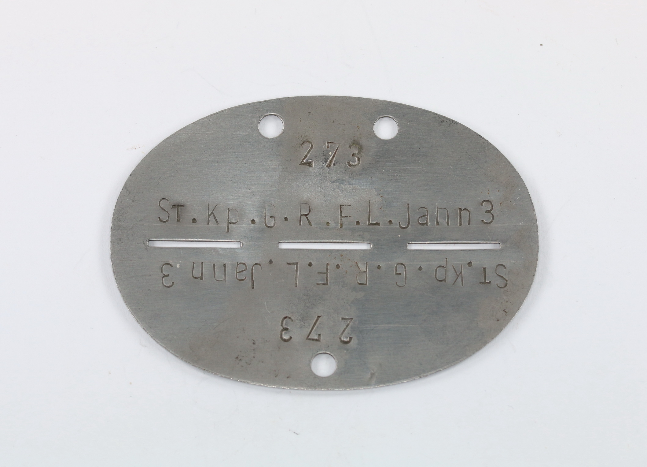 erkennungsmarke_st Erkennungsmarke, Stabs Kompanie Grenadier Regiment F.L. Jahn 3 – Bild 1