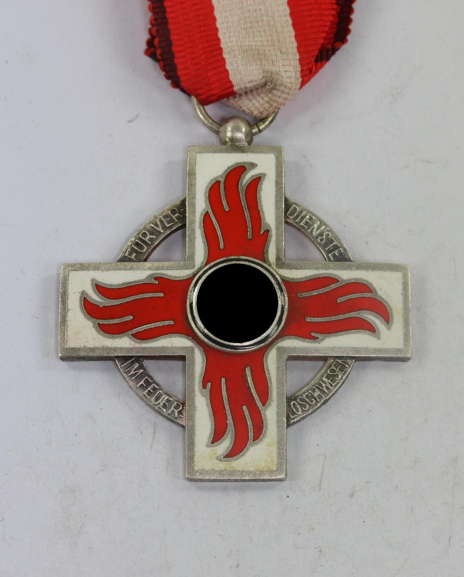 feuerwehrehrenzeichen_2 Feuerwehrehrenzeichen 2. Stufe, Hst. 60 (Katz & Deyle, Pforzheim) - Für Verdienste im Feuerlöschwesen – Bild 1