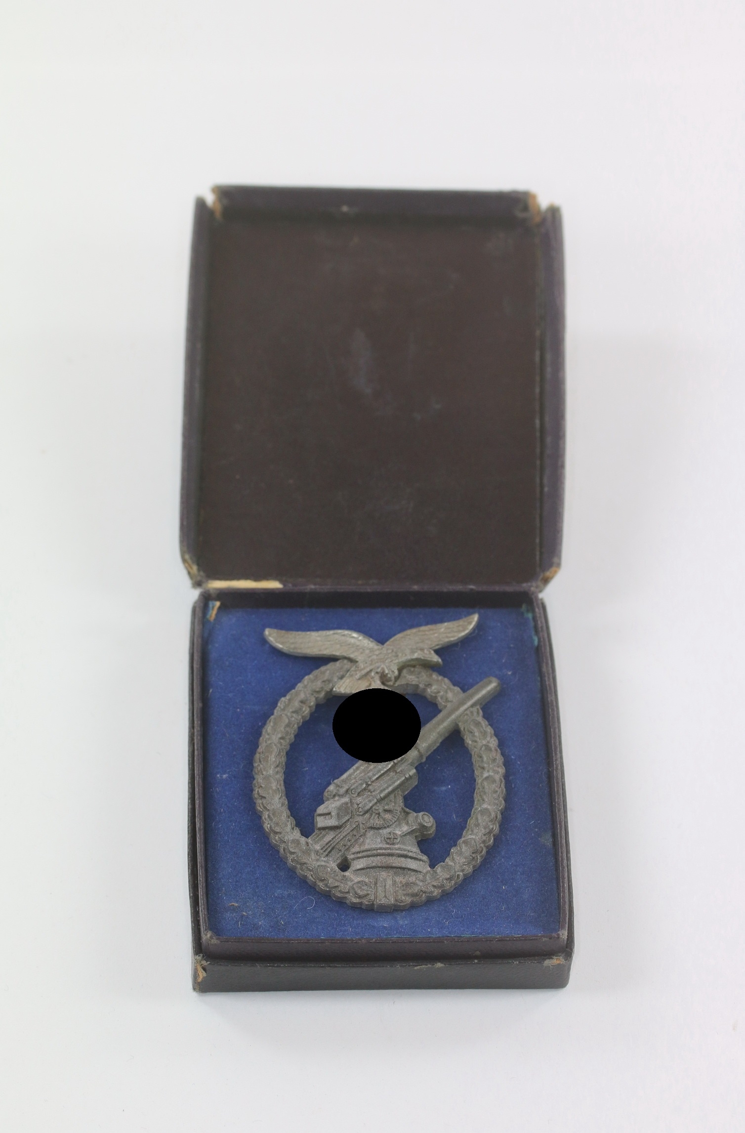  Flak-Kampfabzeichen der Luftwaffe, Ball Hinge (Kugel Bock), im Etui – Bild 1