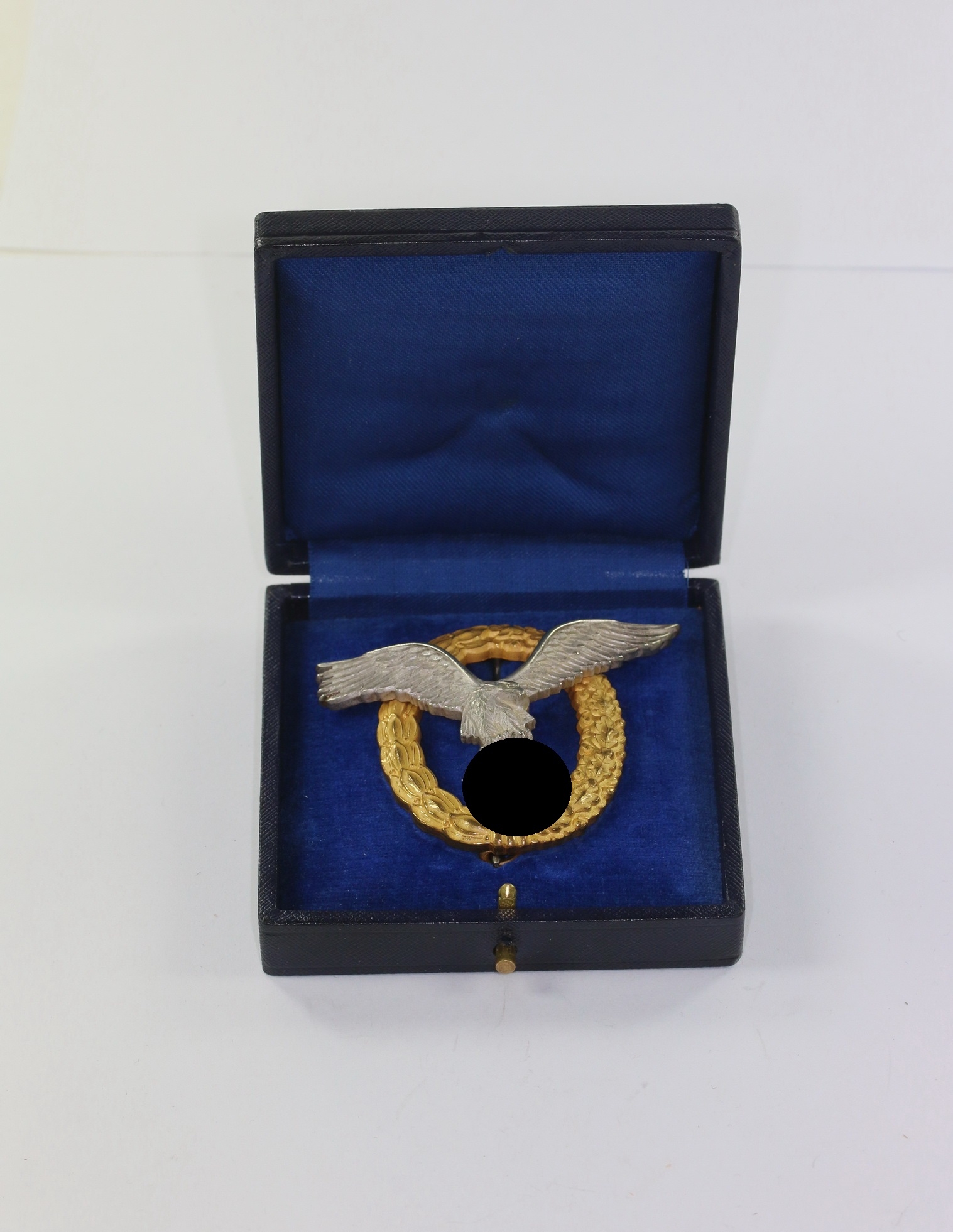 Flugzeugführer- und Beobachterabzeichen (Doppelabzeichen), Friedrich Linden (FLL) 1. Modell (!), im Etui – Bild 1