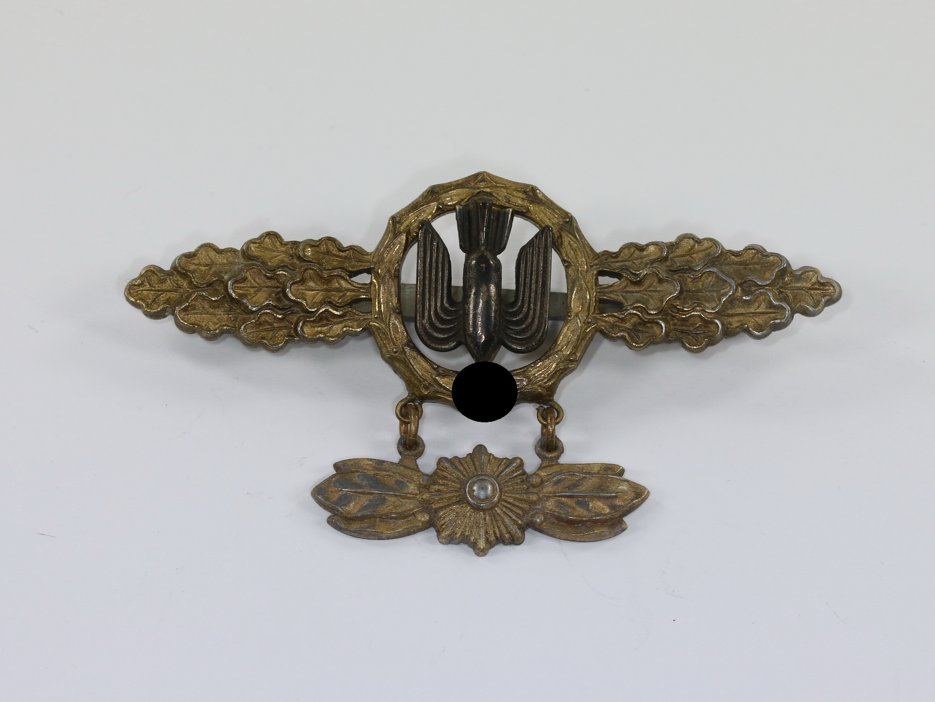 Frontflugspange für Kampfflieger in Gold, mit Stern Anhänger, Hst. RS&S – Bild 1