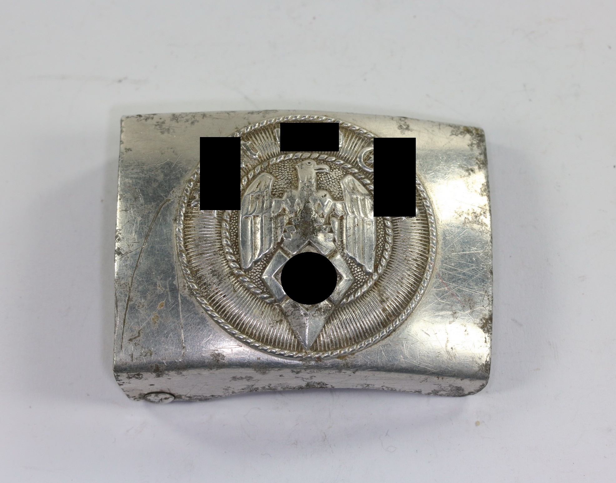 Hitlerjugend (HJ), Koppelschloss, Hst. RZM M4 /39, Variante (!) Patent-Hakenfang – Bild 1