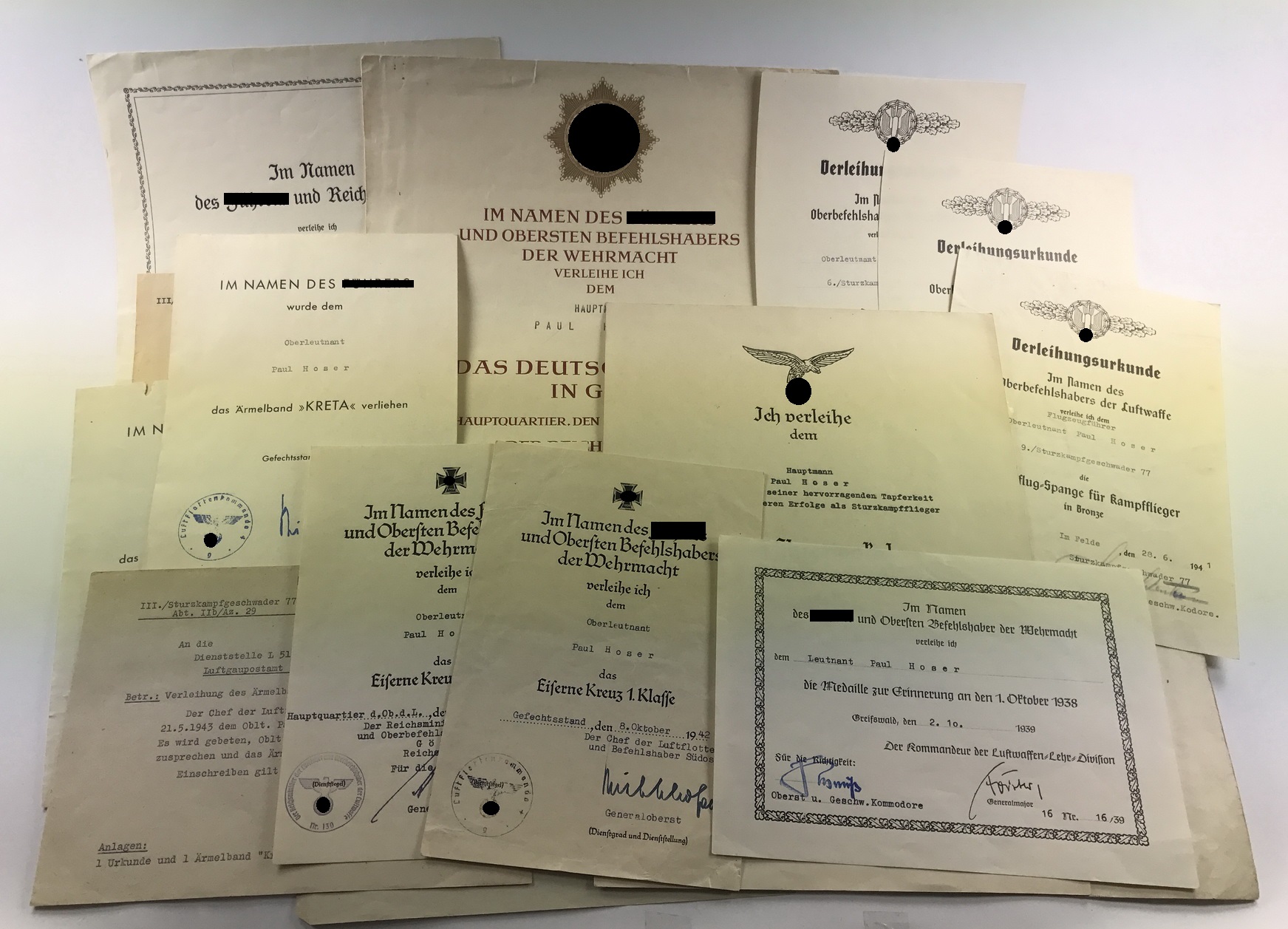 img_0369_bildgr_e_ndern_3 Urkundennachlass "Stuka", Deutsches Kreuz / Ehrenpokal, Paul Hoser – Bild 1