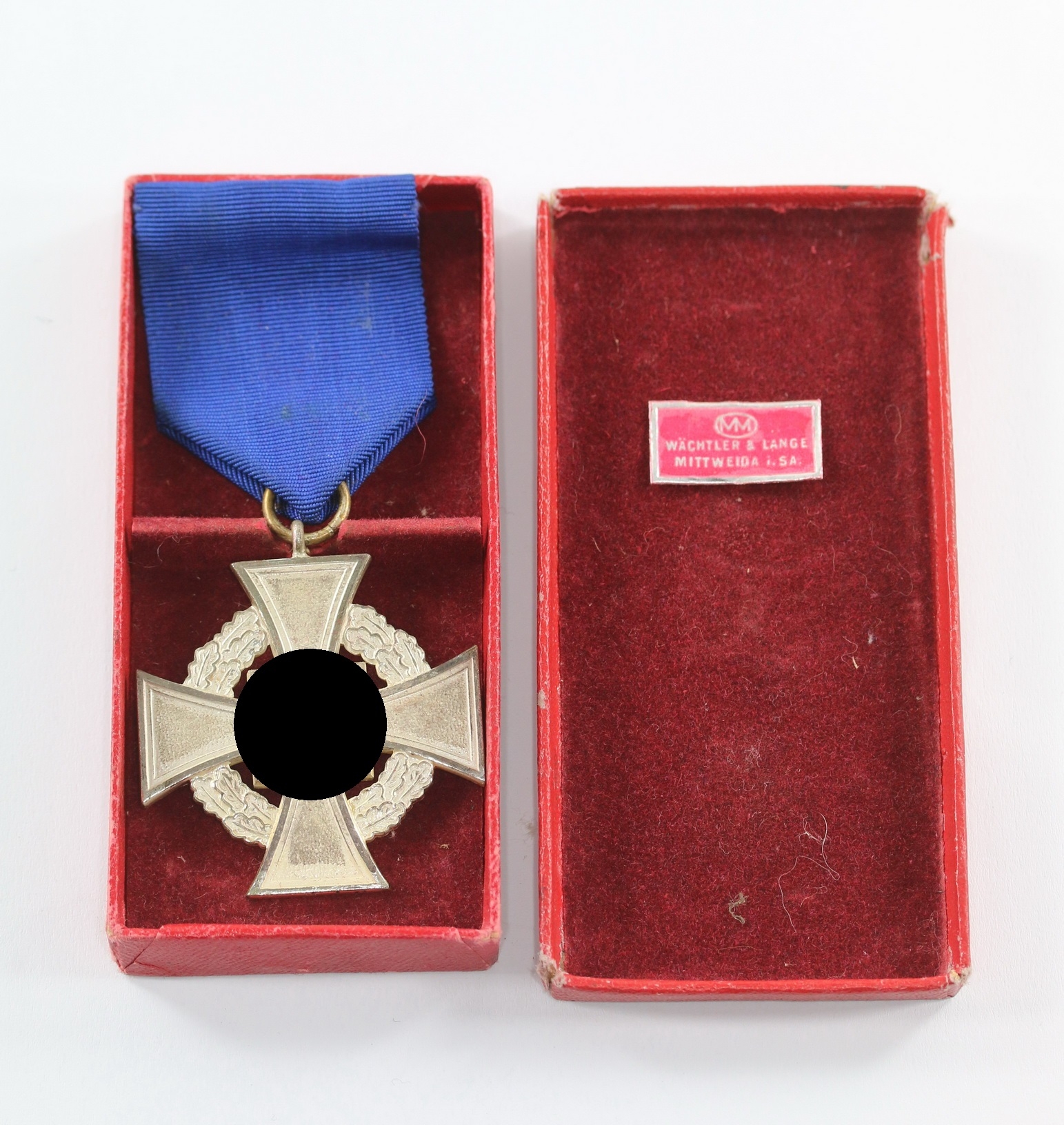 img_0635_bildgr_e_ndern_1_1 Treudienstehrenzeichen in Silber (25 Jahre), im Etui, Wächtler & Lange – Bild 1