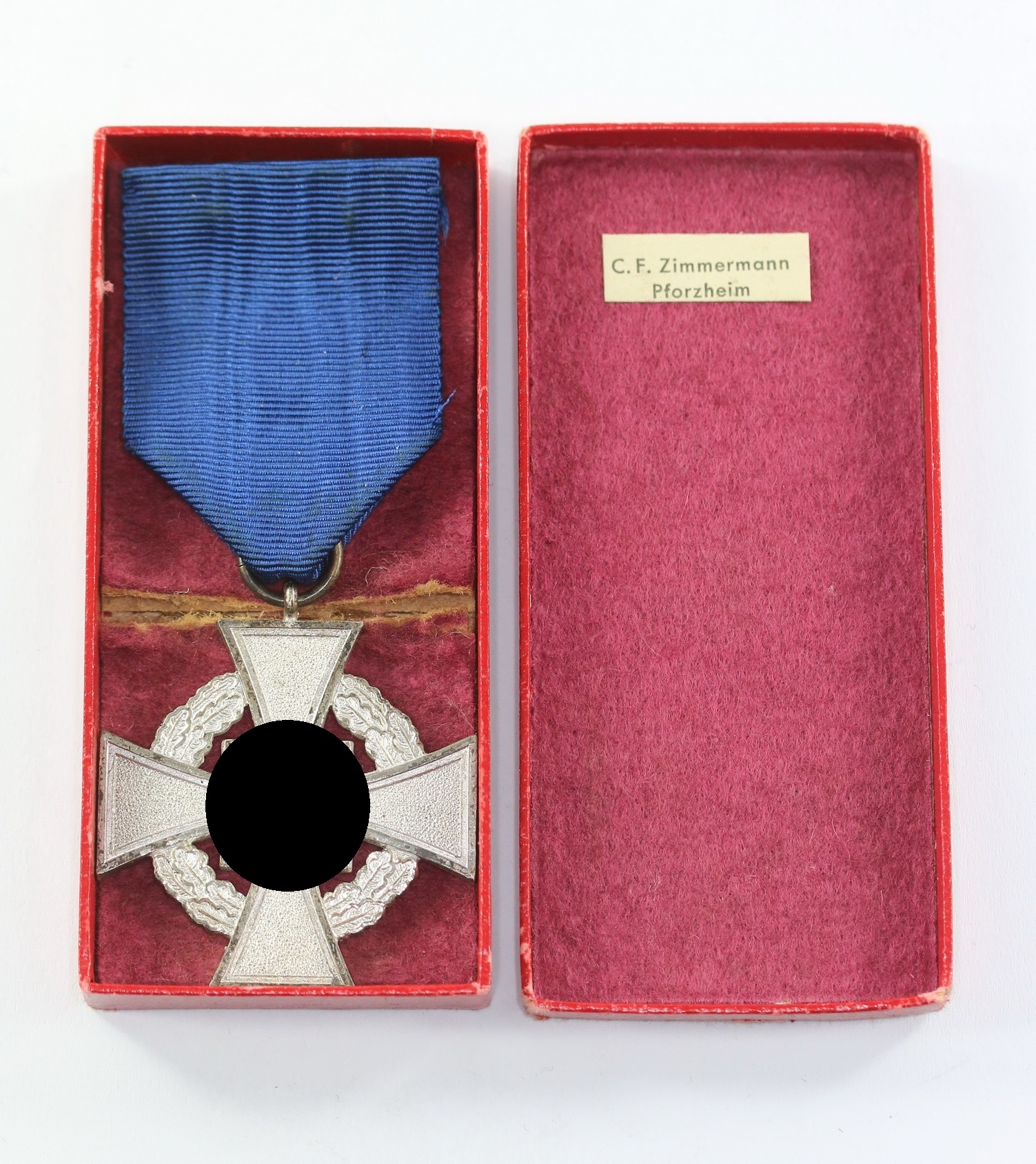img_0929_bildgr_e_ndern_2 Treudienstehrenzeichen in Silber (25 Jahre), im Etui C.F. Zimmermann – Bild 1