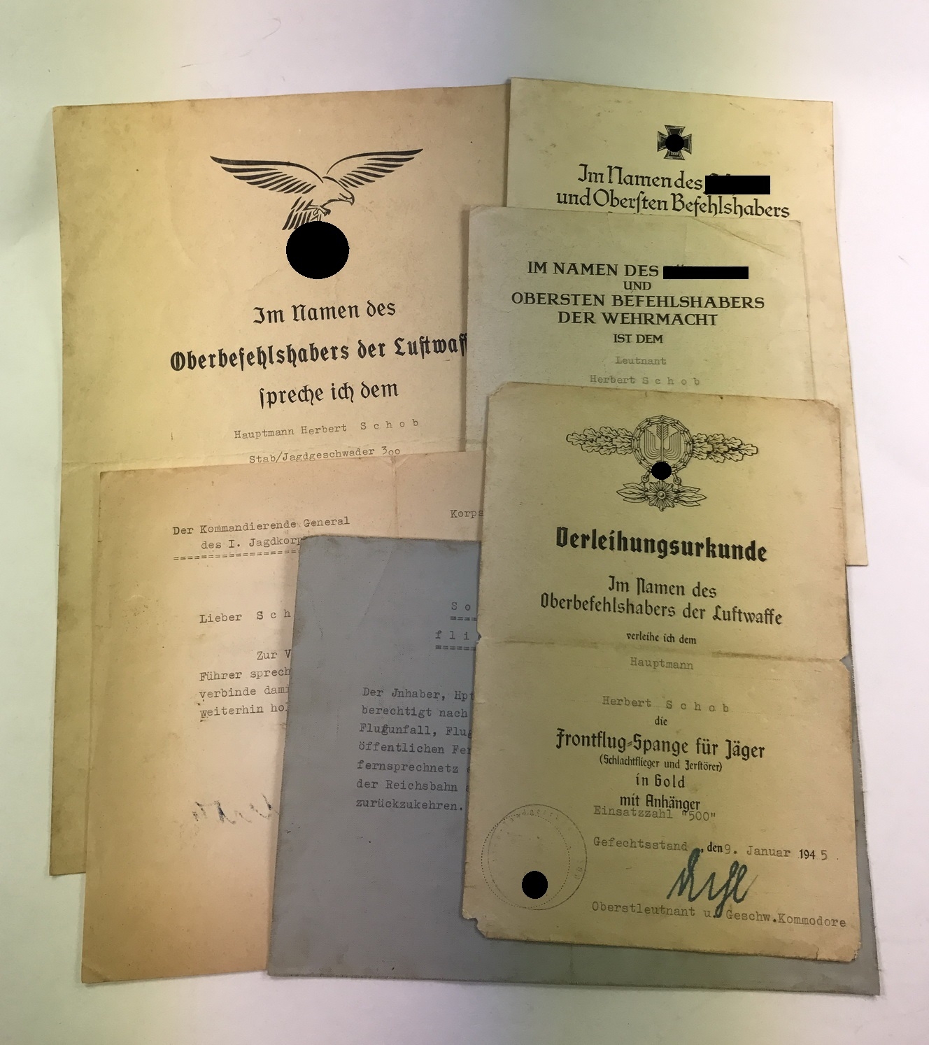 img_4645_bildgr_e_ndern_1_2 Urkunden Ritterkreuzträger / Jagdflieger Herbert Schob, Anerkennungsurkunde (!) AUCH SUCHE – Bild 1