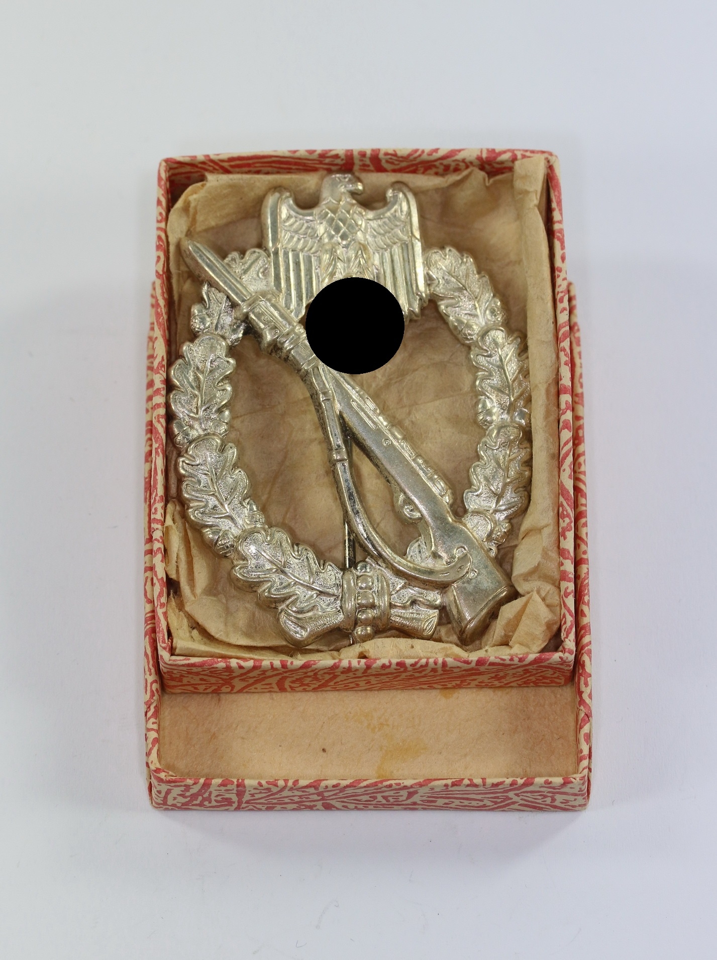 Infanterie Sturmabzeichen in Silber, Petz & Lorenz, Buntmetall, in Verkaufsschachtel – Bild 1