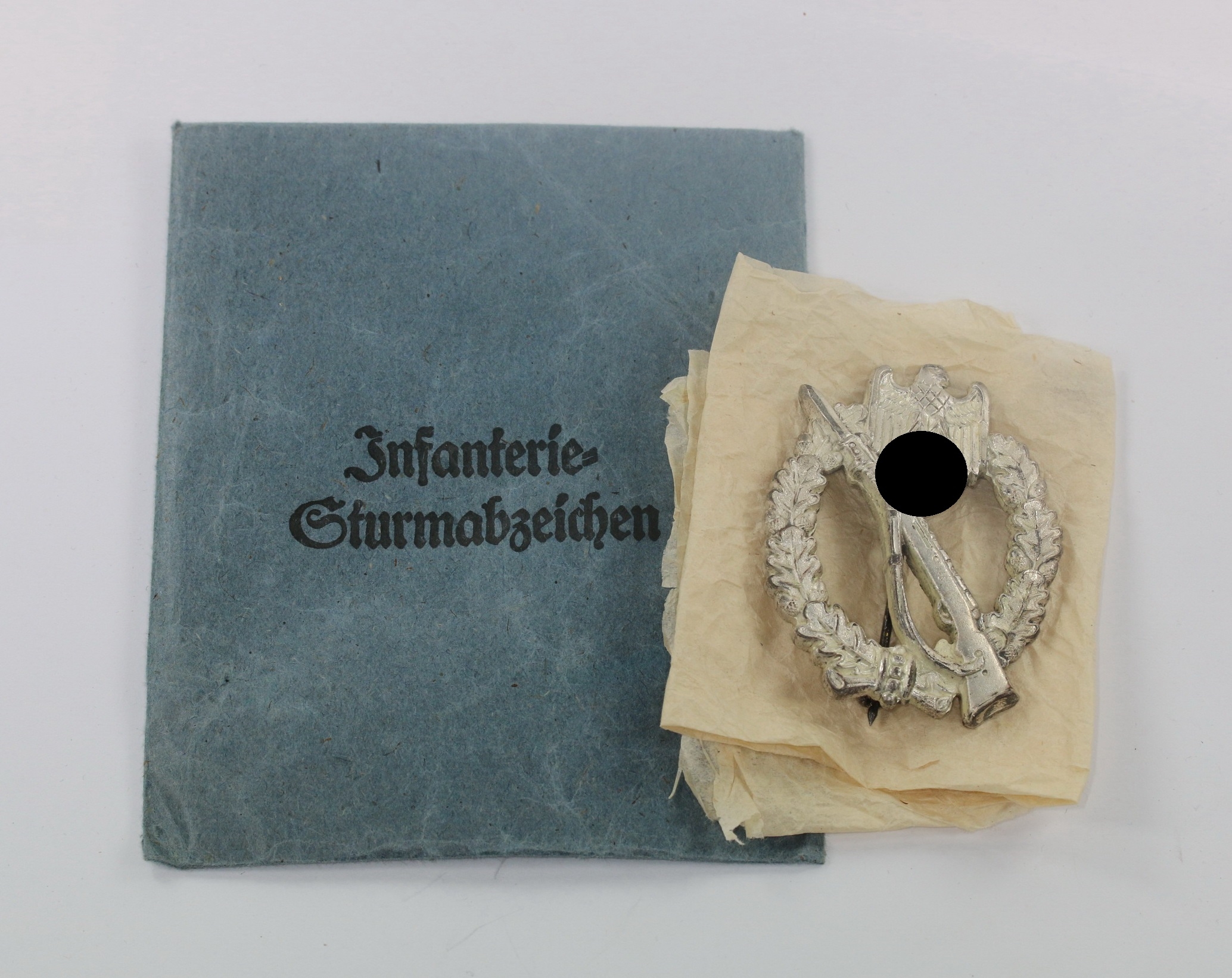  Infanterie-Sturmabzeichen in Silber, Hst. W.H., in Verleihungstüte W. Hobacher Wien 107 – Bild 1