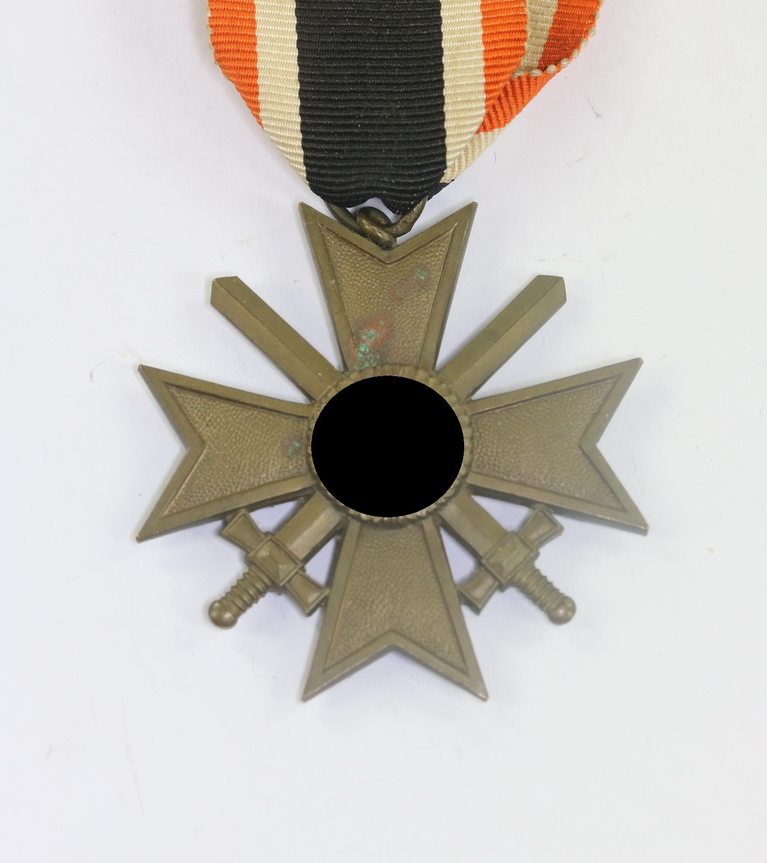 Kriegsverdienstkreuz 2. Klasse mit Schwertern (Buntmetall), oranges Band  – Bild 1
