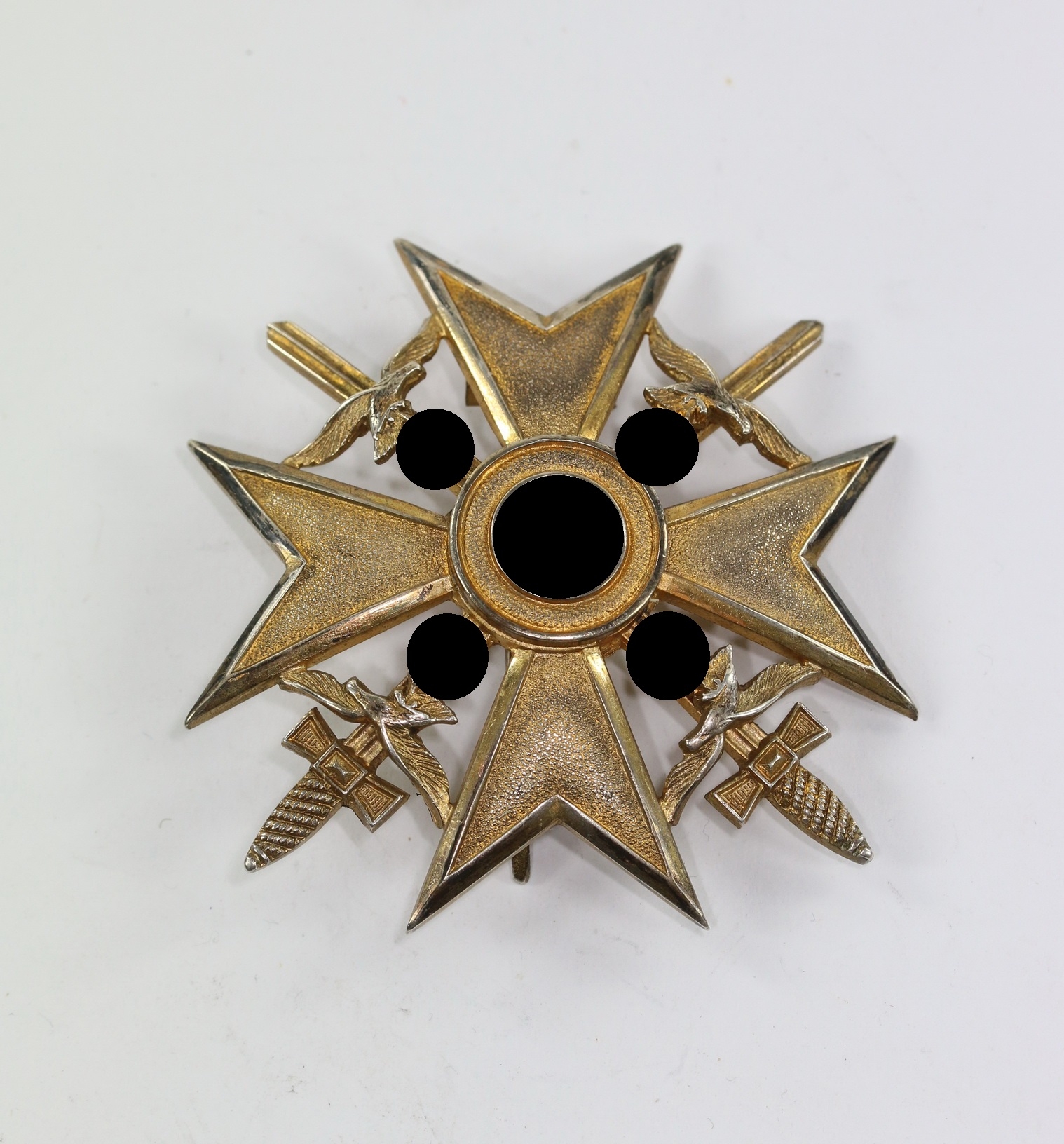 Spanienkreuz in Gold mit Schwertern, 900, Major Rolf Jung – Bild 1