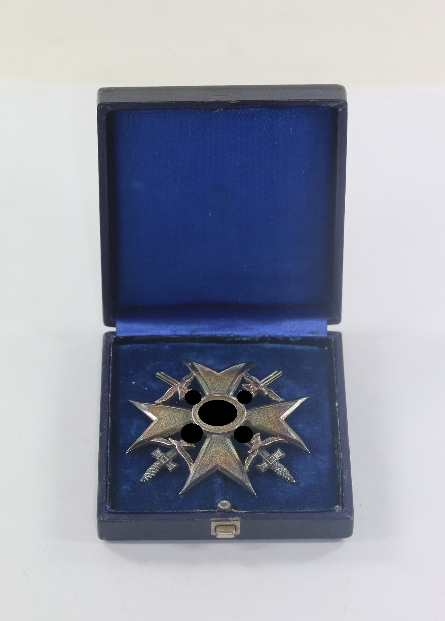  Legion Condor, Spanienkreuz in Silber mit Schwertern, 835,Wilhelm Deumer, im Etui – Bild 1