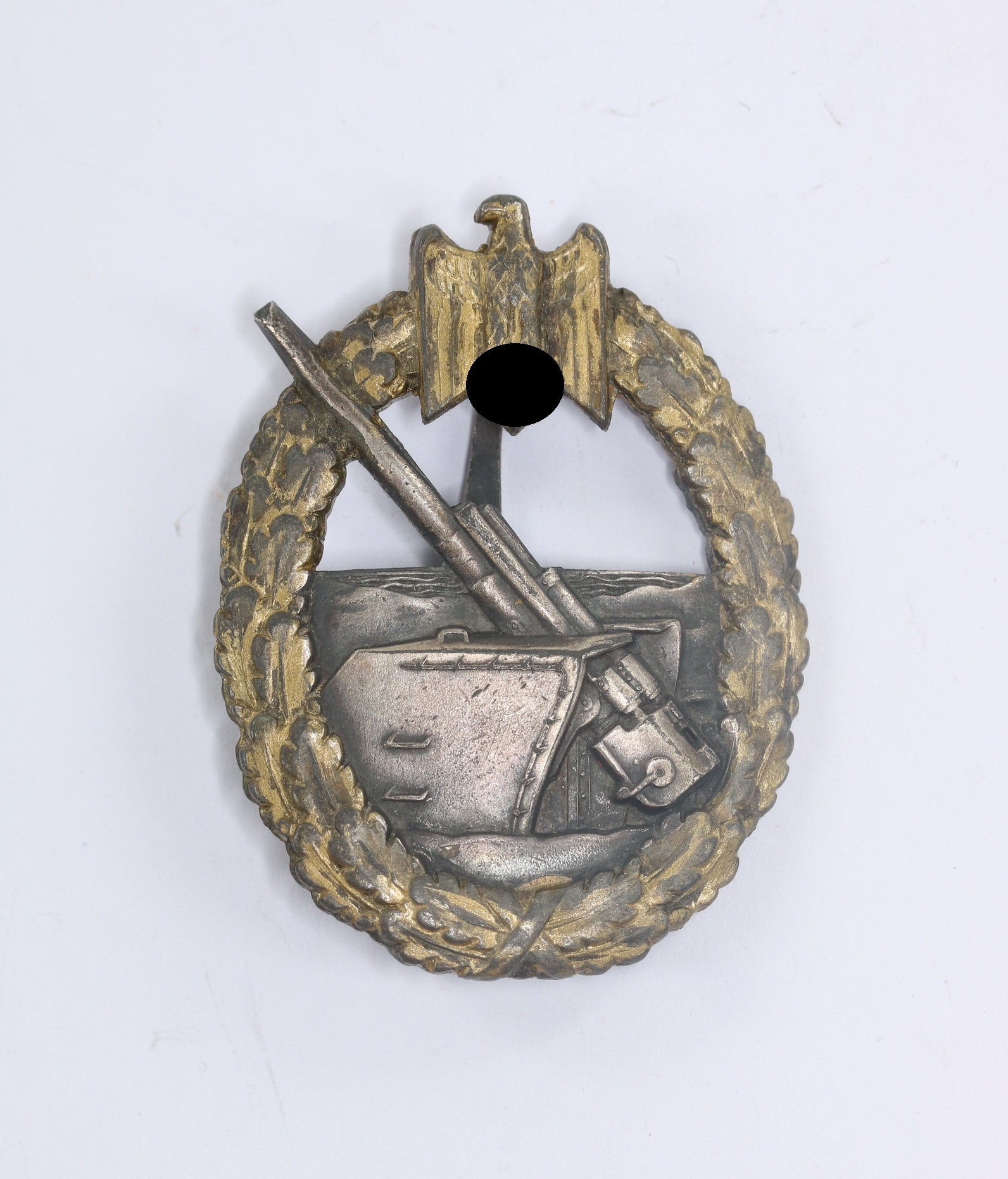 marineartillerie_abzeichen_hst Marineartillerie Abzeichen, Hst. Schwerin Berlin (Zink) – Bild 1
