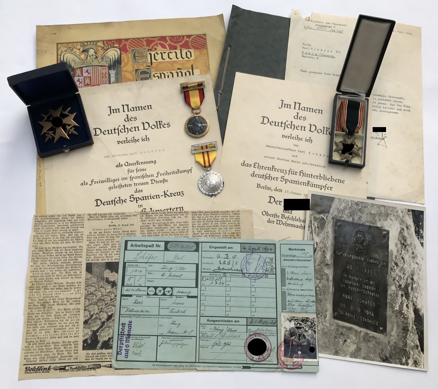 Nachlass Ehrenkreuz für Hinterbliebene deutscher Spanienkämpfer – Bild 1