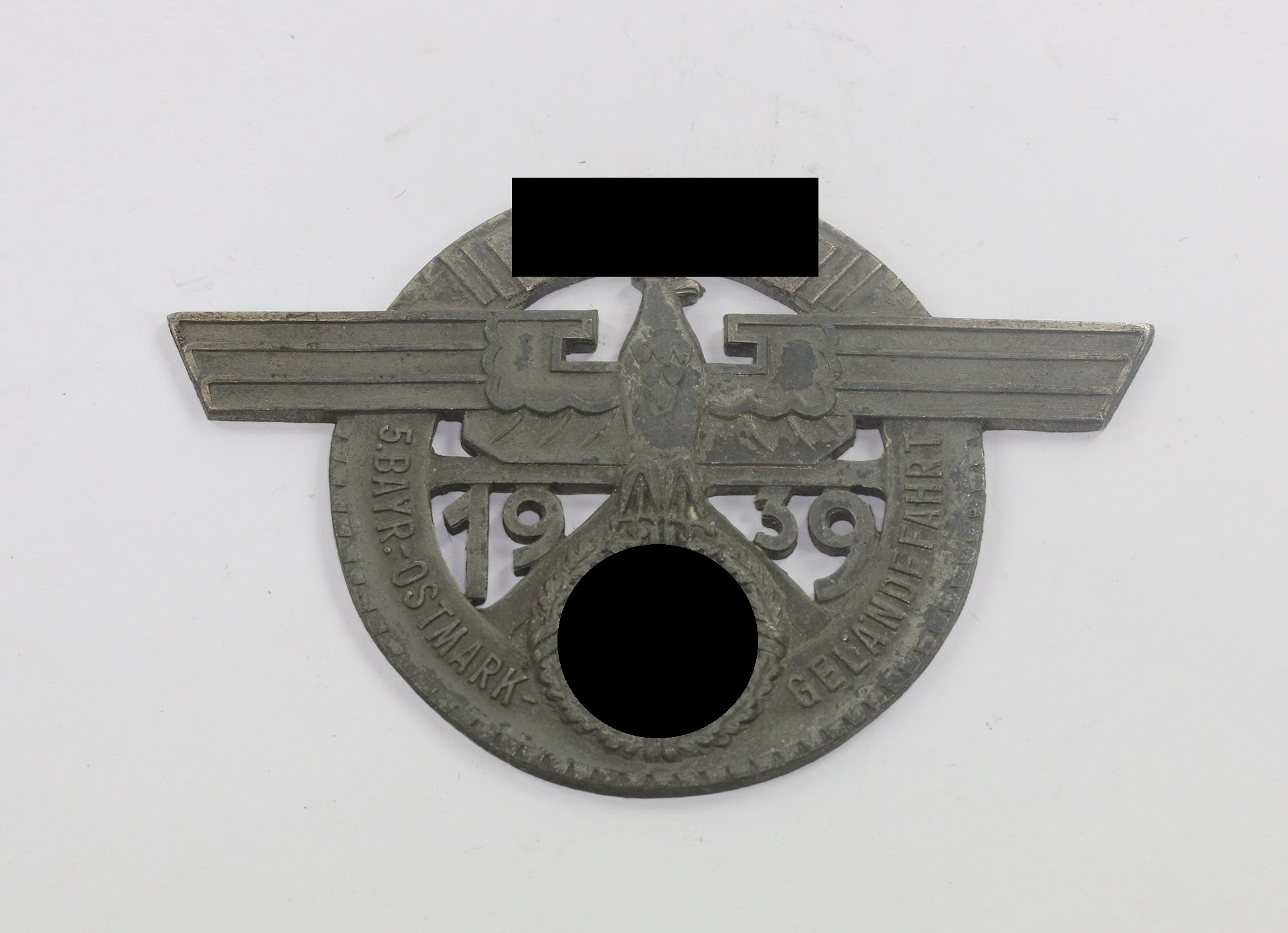 NSKK, Plakette 5. Bayer, Ostmark- Geländefahrt 1939, Hst. Carl Poellath Schrobenhausen – Bild 1