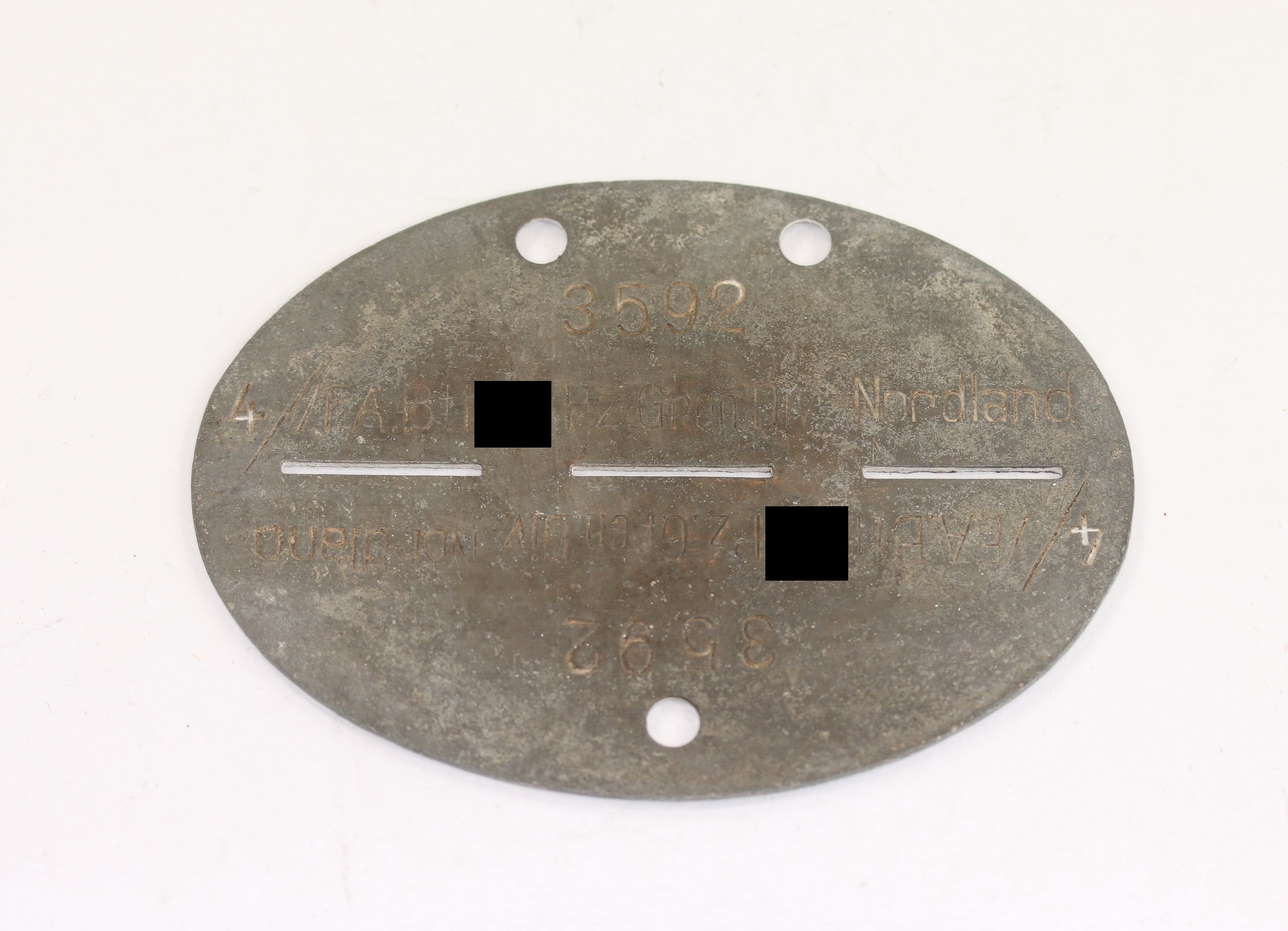  Waffen SS, Erkennungsmarke, Nordland (4/F.A.Btl. SS-PZ.Gren.Div. Nordland) – Bild 1