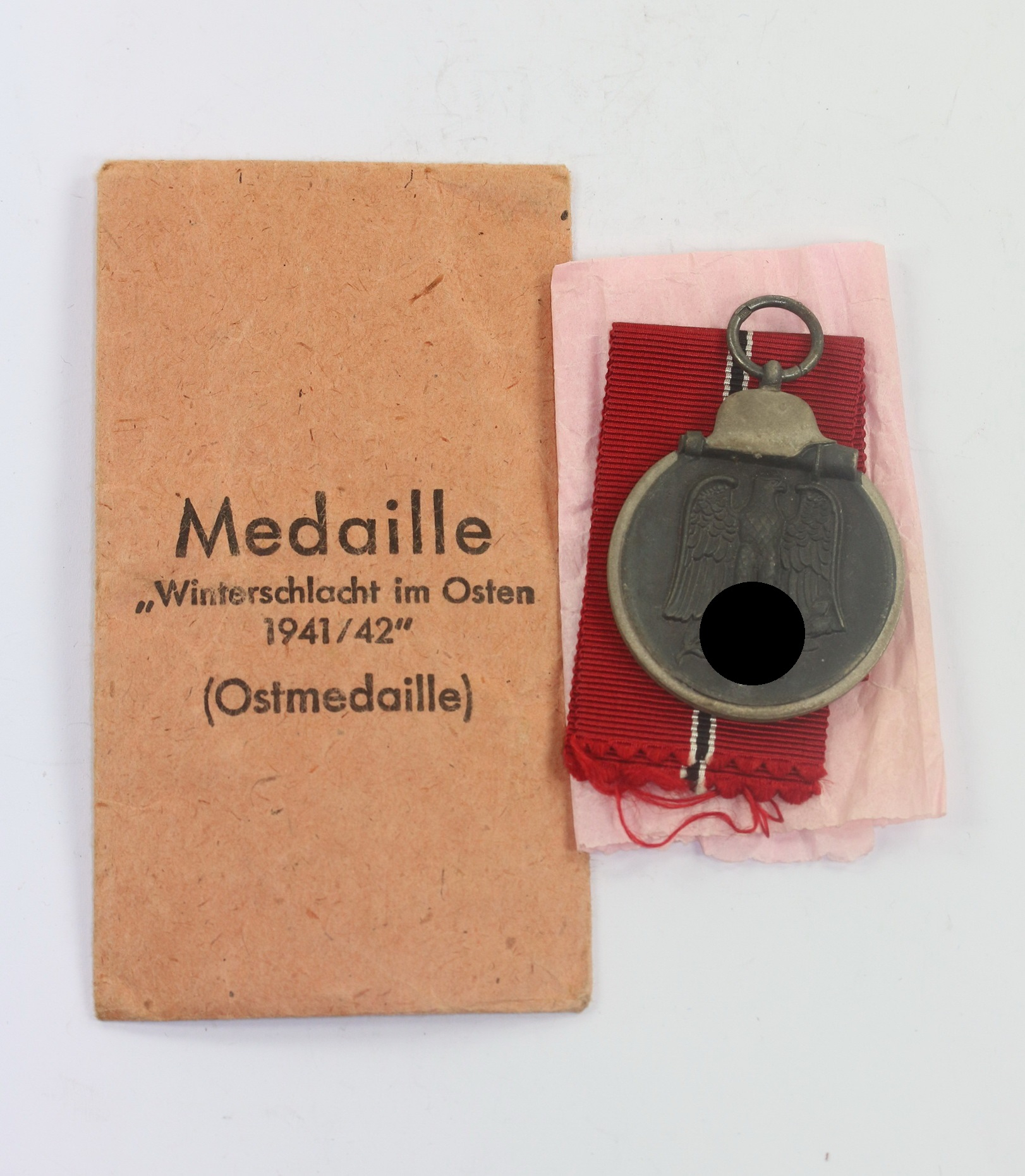 ostmedaille_hst Ostmedaille, Hst. 15, in Verleihungstüte, Friedrich Orth, Wien 56 – Bild 1