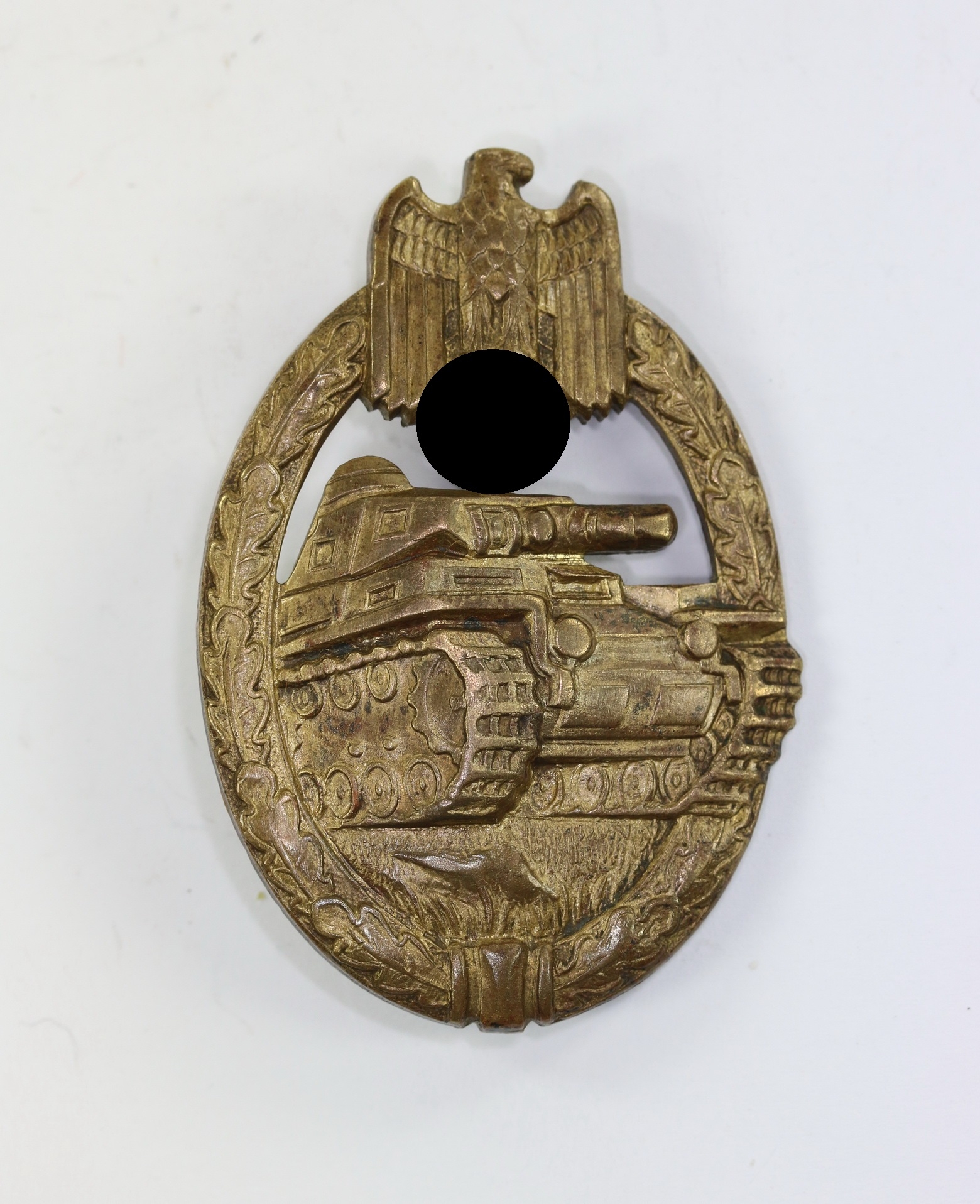 panzerkampfabzeichen_in_bronze_hst Panzerkampfabzeichen in Bronze, Hst. W, massiv Buntmetall (!) – Bild 1