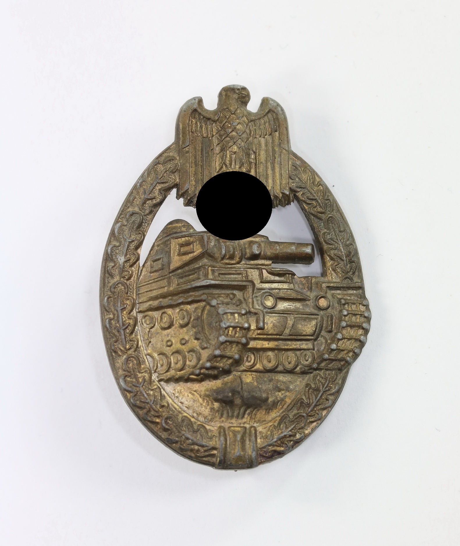 panzerkampfabzeichen_in_bronze_scooped_out_flat_back_1__1 Panzerkampfabzeichen in Bronze, "Scooped out Flat back" – Bild 1