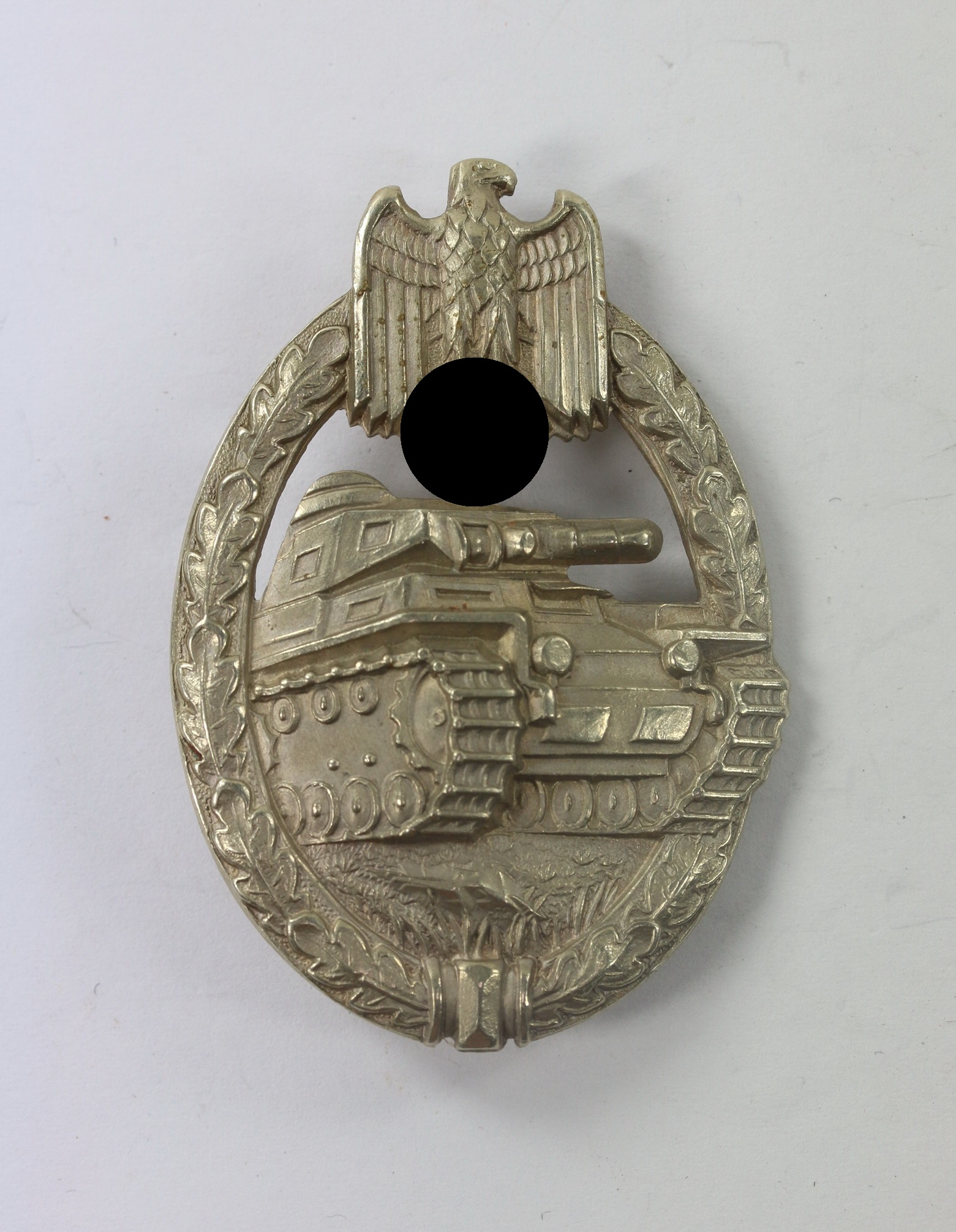 Panzerk Ampfabzeichen in Silber, C.E. Juncker, Neusilber, Porsche Variante – Bild 1