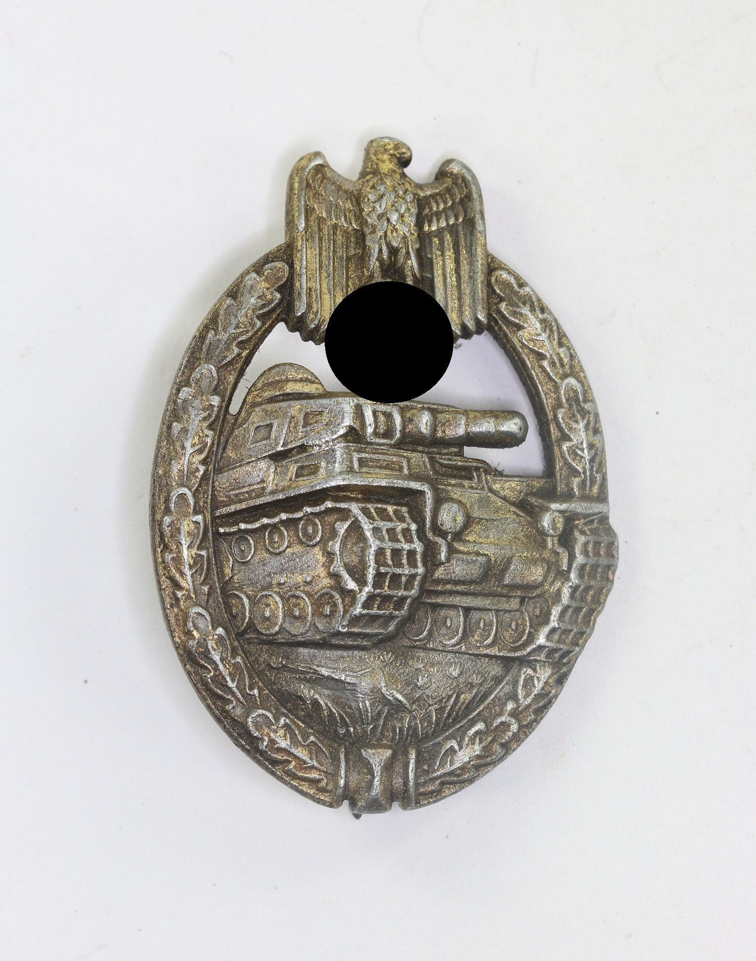  Panzerkampfabzeichen in Silber, Friedrich Linden, Lüdenscheid (FLL), massiv Zink (!) – Bild 1