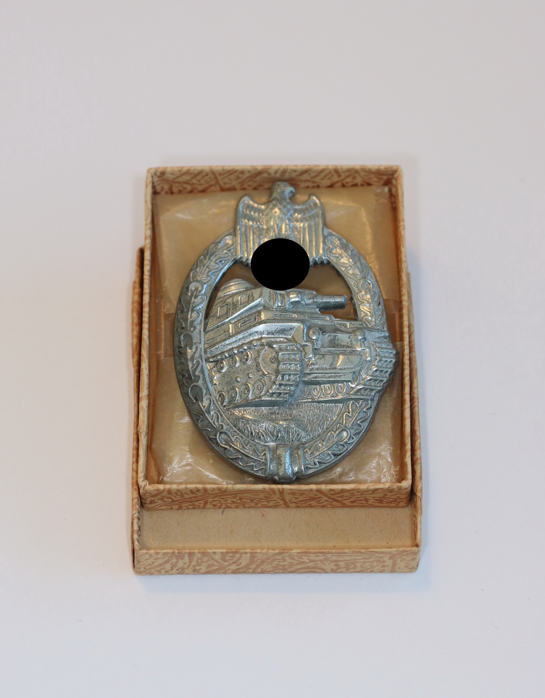 panzerkampfabzeichen_in_silber_hst Panzerkampfabzeichen in Silber, Hst. R.K., in Verkaufsschachtel – Bild 1