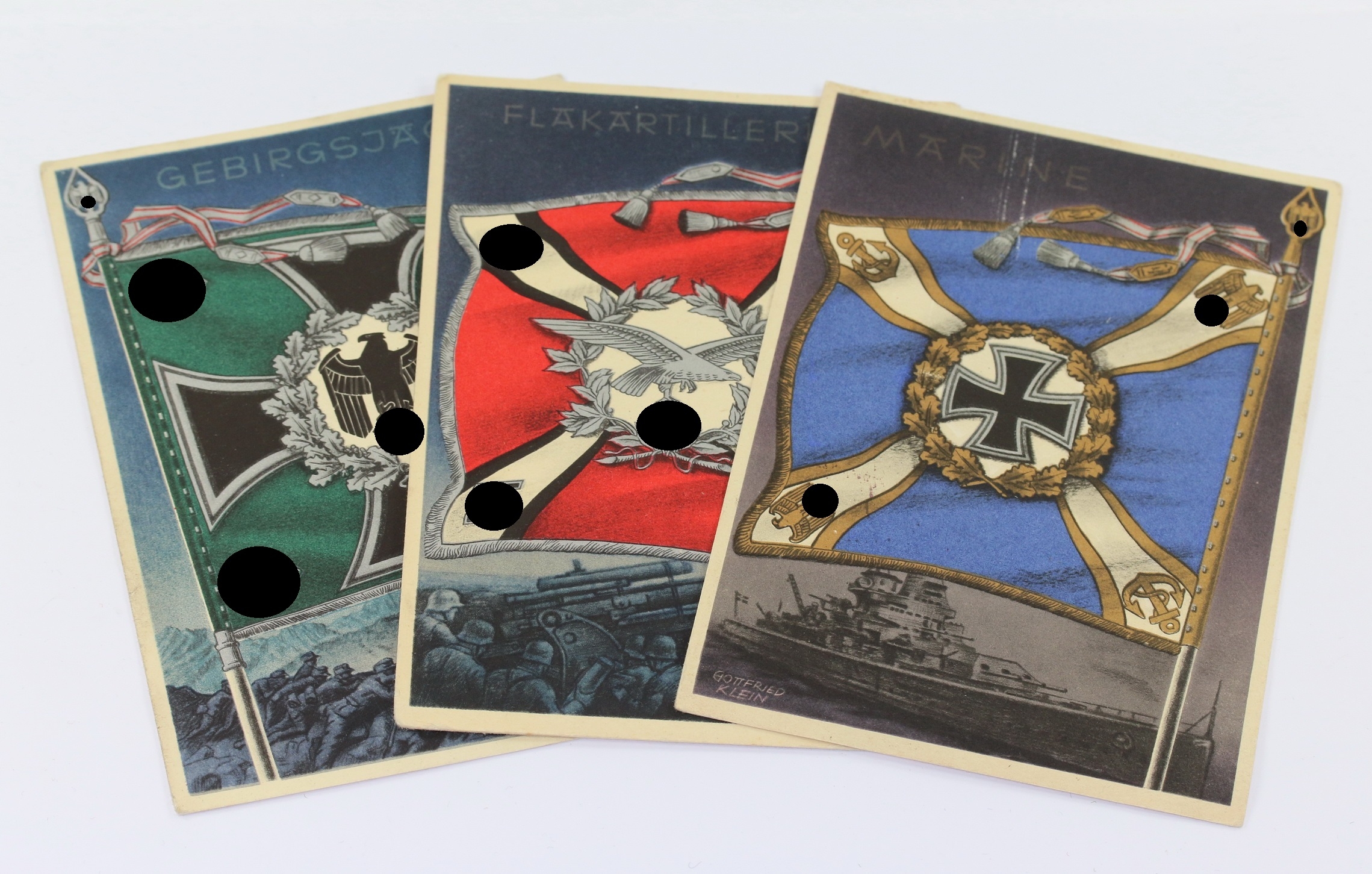 Die siegreichen Fahnen und Standarten der deutschen Wehrmacht, 3 Karten – Bild 1