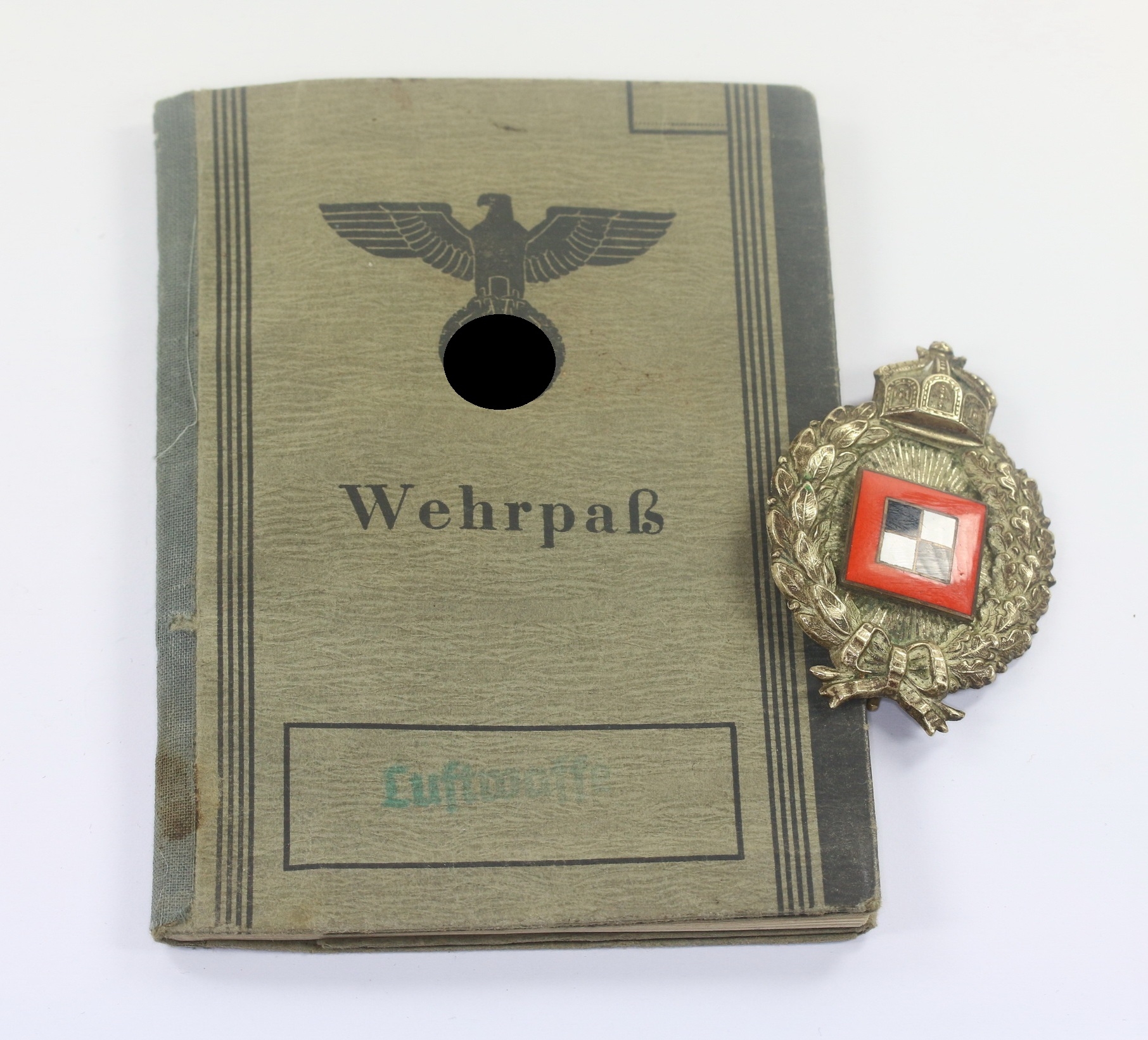  Preußen, Abzeichen für Beobachtungsoffiziere, C.E. Juncker + Wehrpaß  – Bild 1
