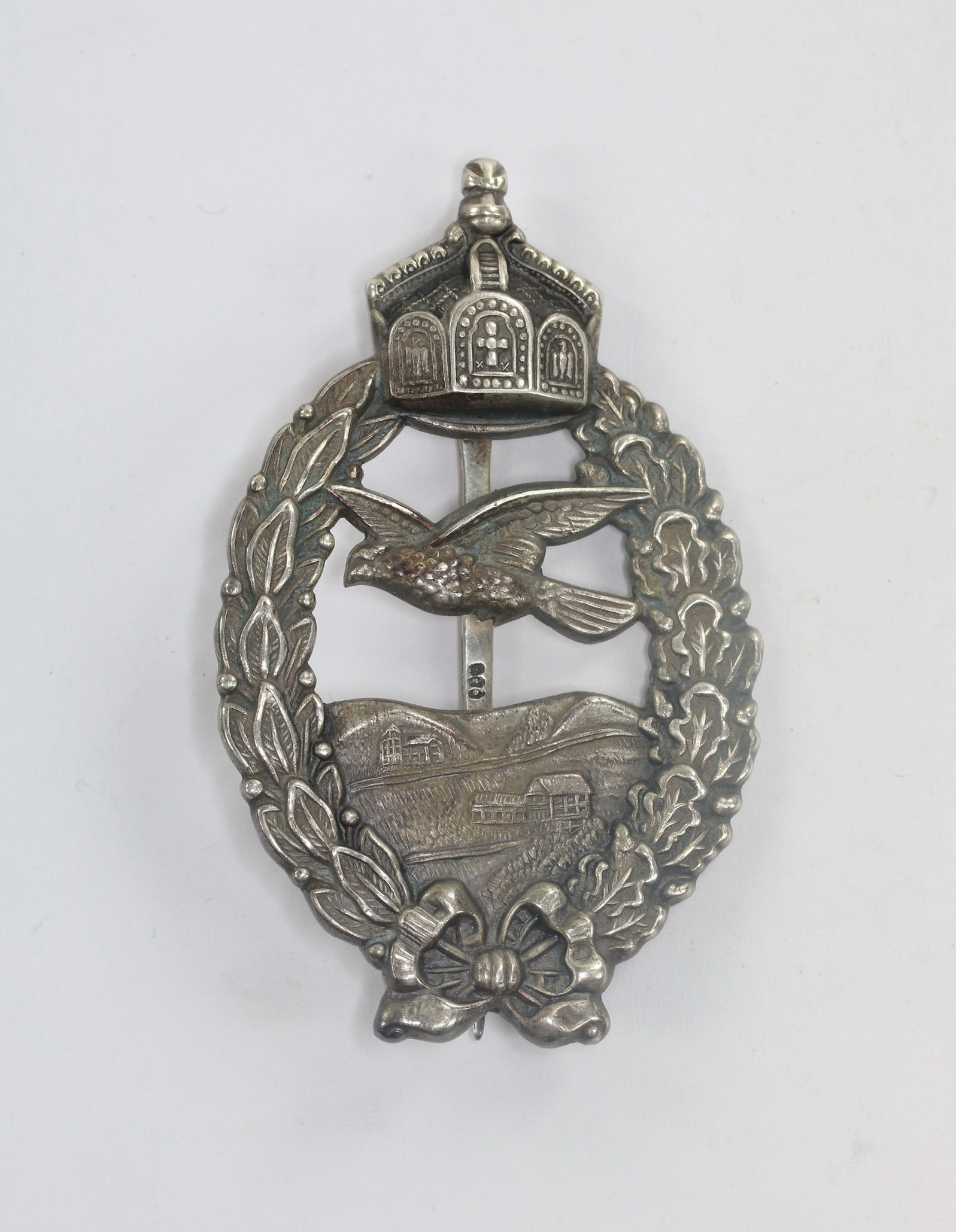 Preußen, Fliegererinnerungsabzeichen, Silber 800, Paul Meybauer, Berlin (Wappen) – Bild 1