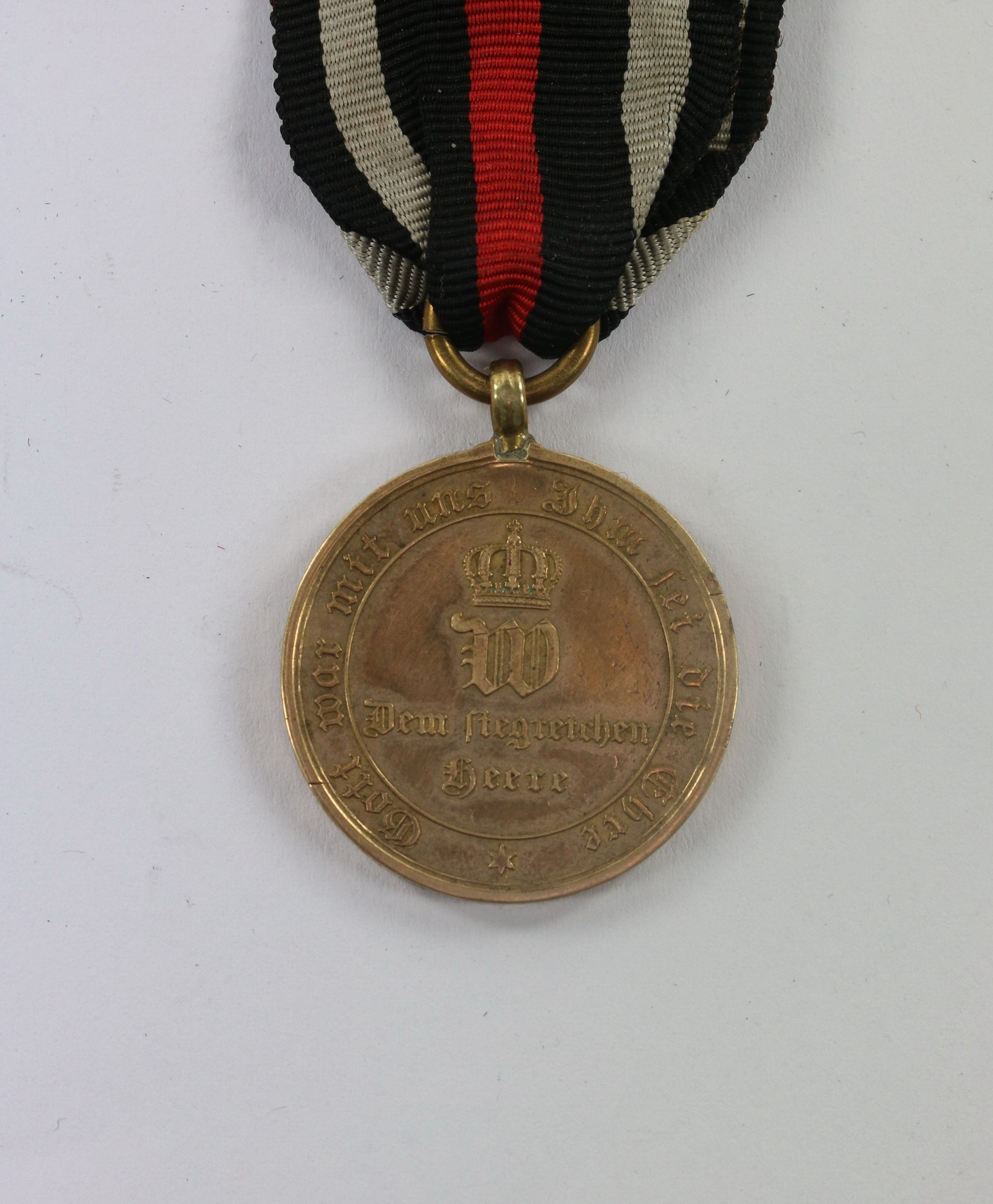  Preußen, Kriegsdenkmünze für Kämpfer 1870, Ranschrift AUS EROBERTEM GESCHUETZ – Bild 1