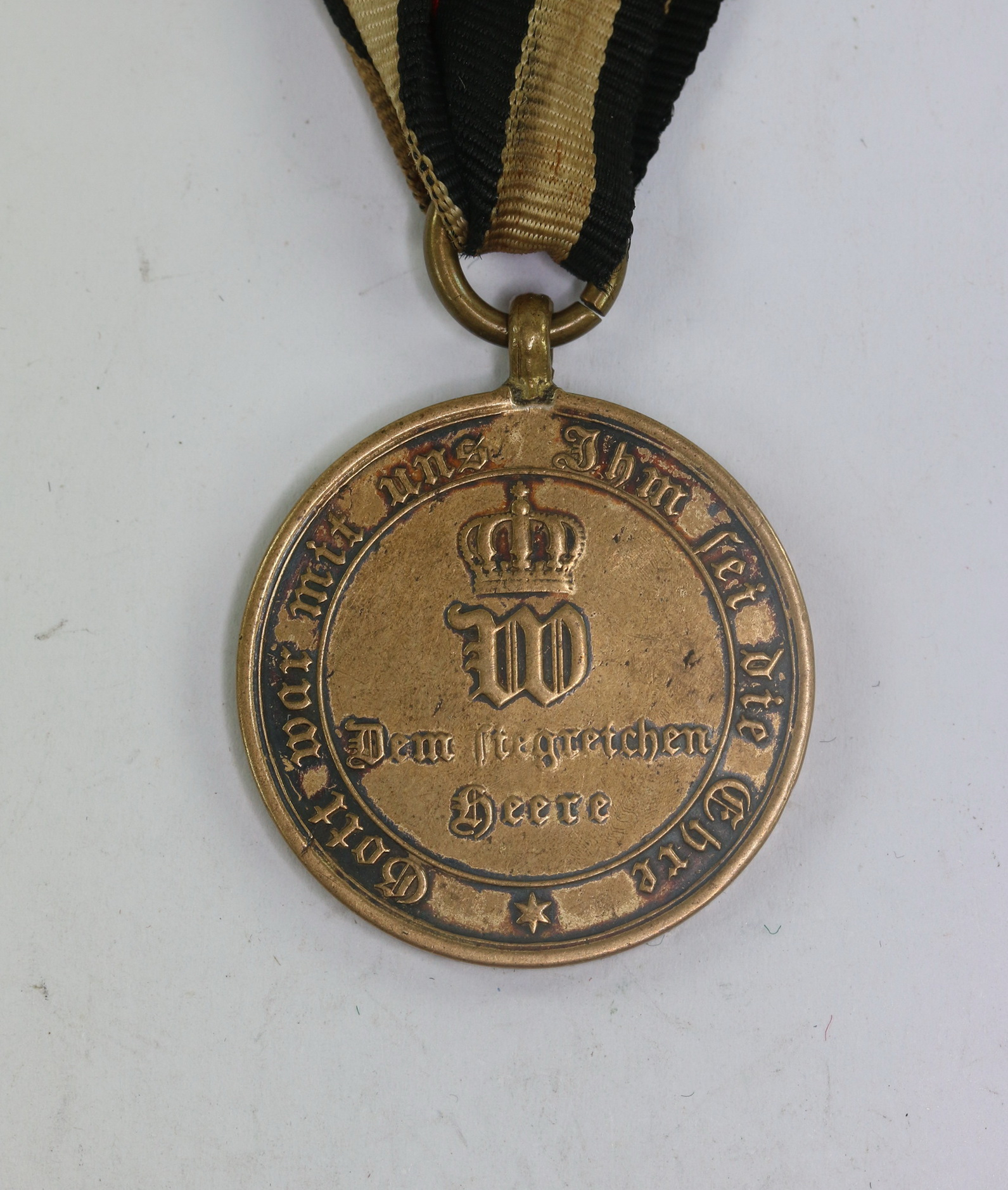 Preußen, Kriegsdenkmünze für Kämpfer 1870, Ranschrift AUS EROBERTEM GESCHUETZ – Bild 1