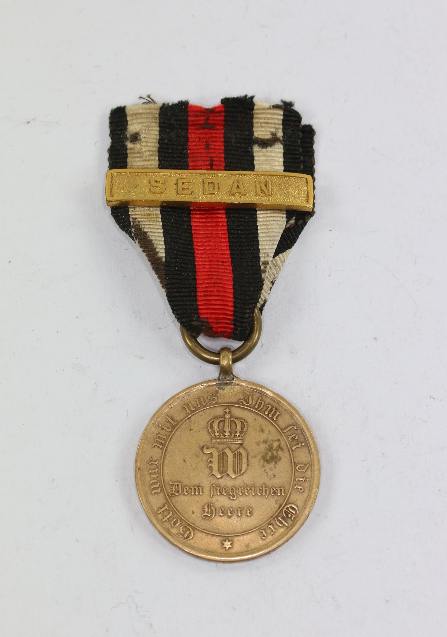 preu_en_kriegsdenkm_nze_f_r_k_mpfer_1870_ranschrift_gefechtsspange_sedan_1_ Preußen, Kriegsdenkmünze für Kämpfer 1870, Ranschrift, Gefechtsspange Sedan – Bild 1