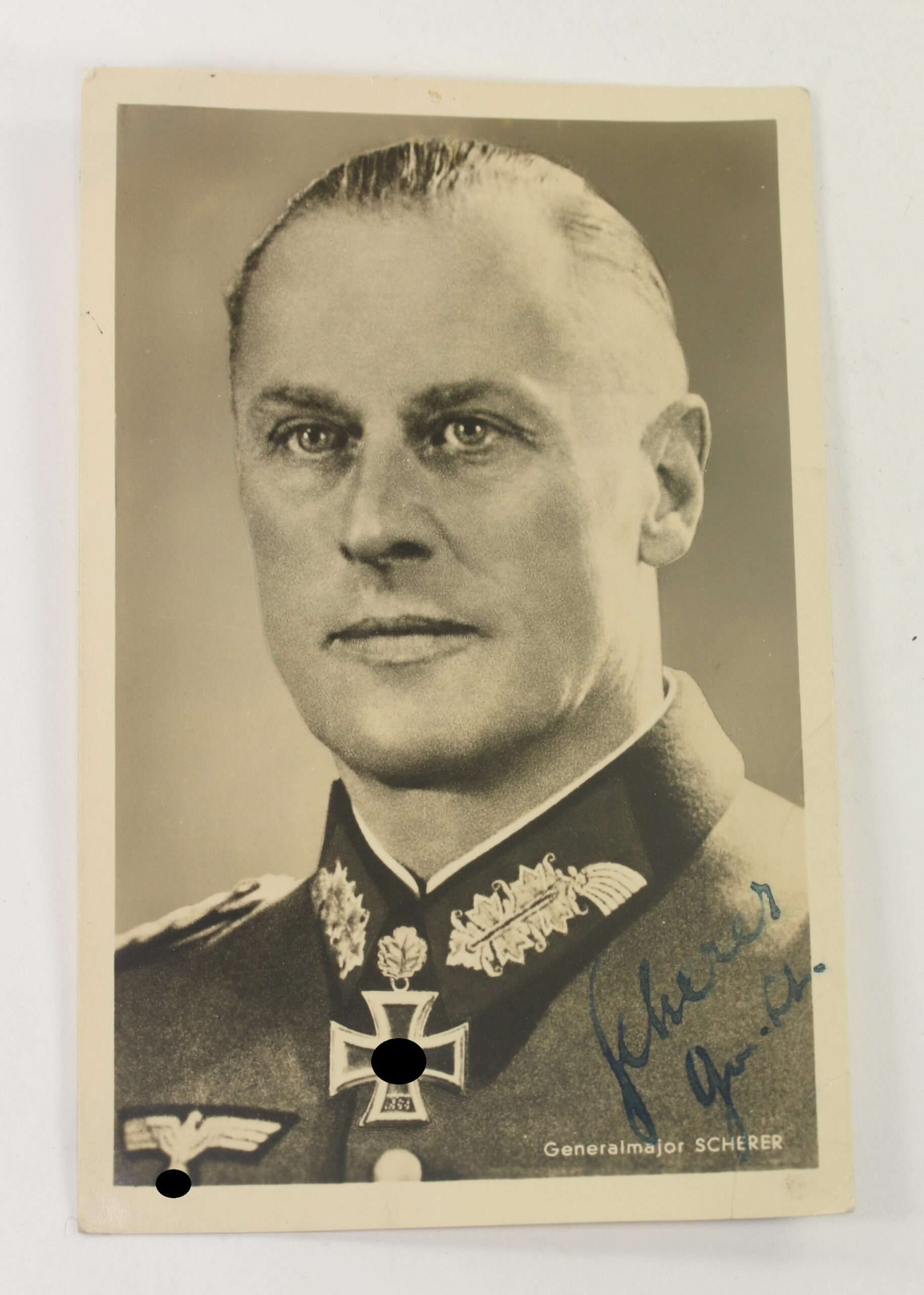 Siegniertes Portraitfoto Generalleutnant Theodor Scherer - Der Sieger von Cholm – Bild 1