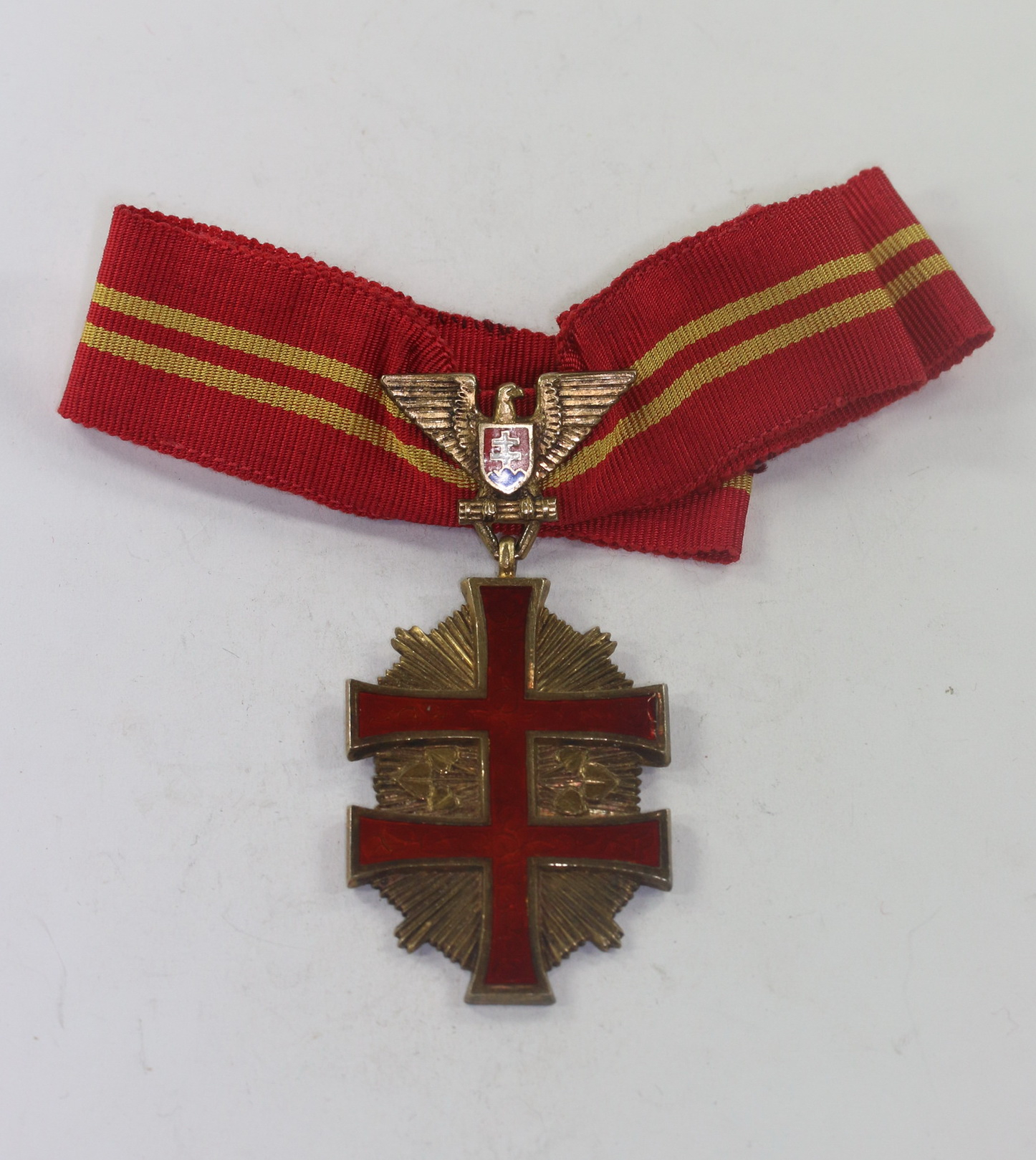 slowakei_orden_vom_kriegssiegeskreuz_1 Slowakei, Orden vom Kriegs-Siegeskreuz, 1. Klasse + Miniatur, General der Flakartillerie Fritz Hirschauer – Bild 1