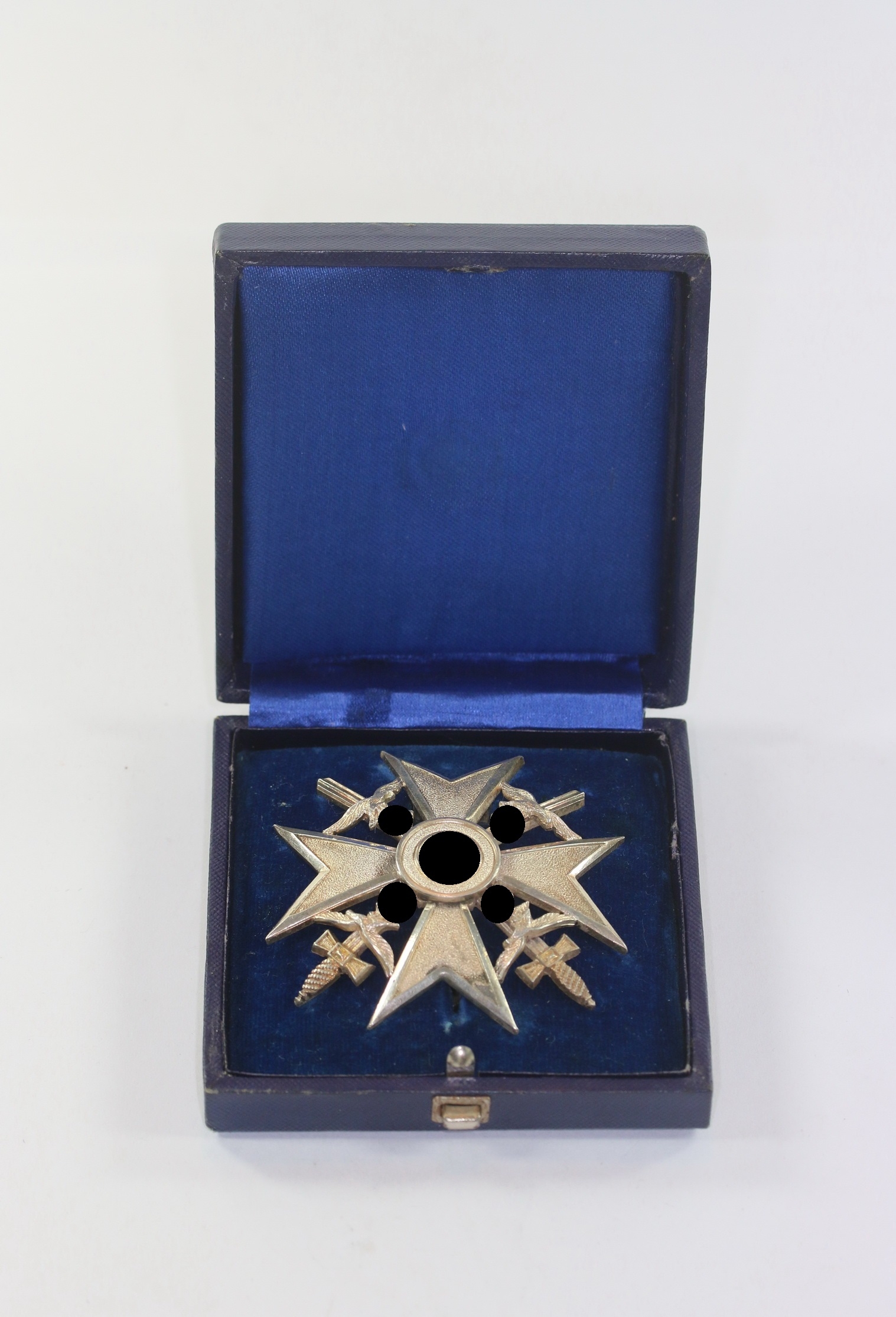 Spanienkreuz in Silber mit Schwertern, Godet 900, im Etui – Bild 1