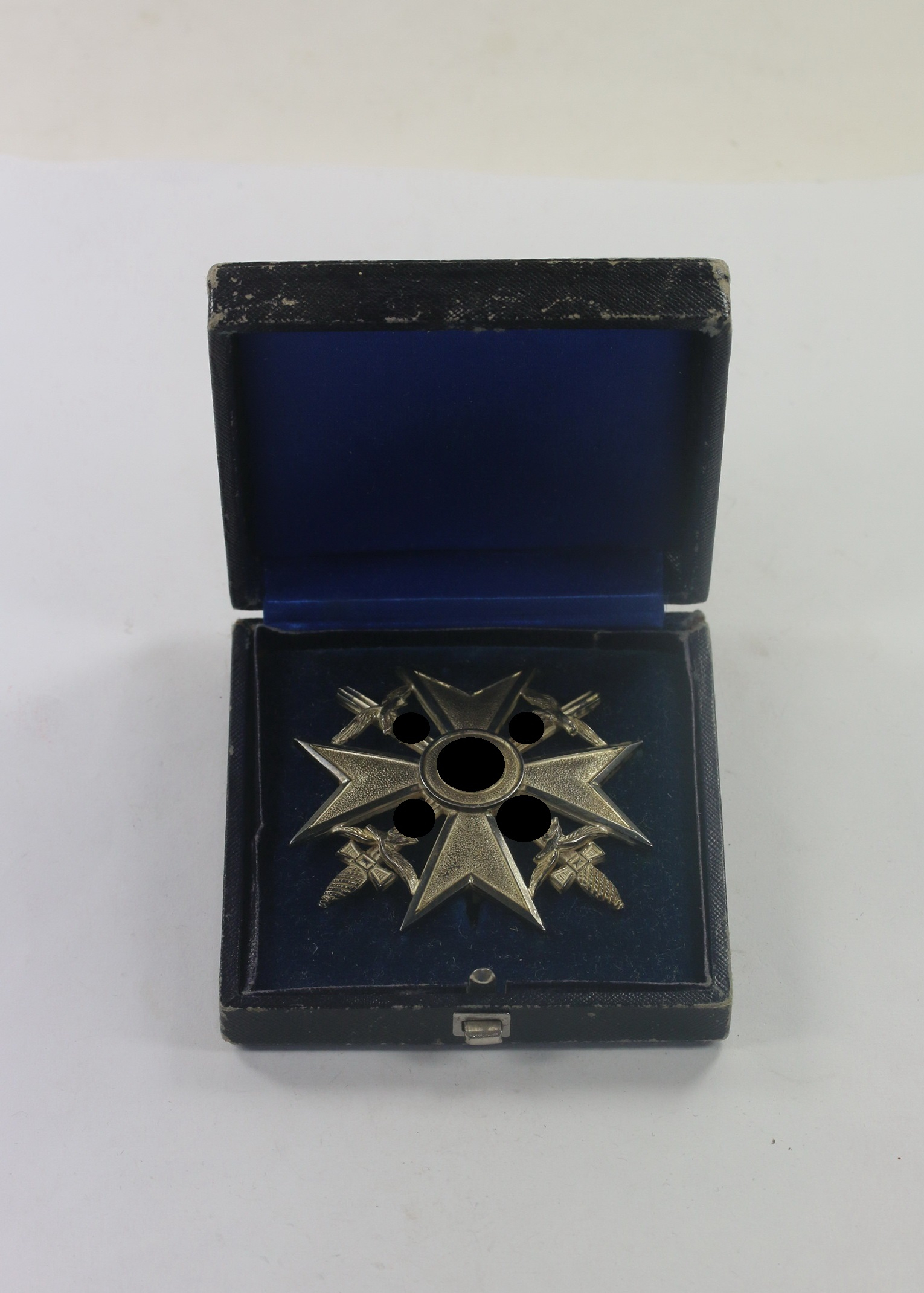 Spanienkreuz in Silber mit Schwertern, Silber 900, im Etui – Bild 1