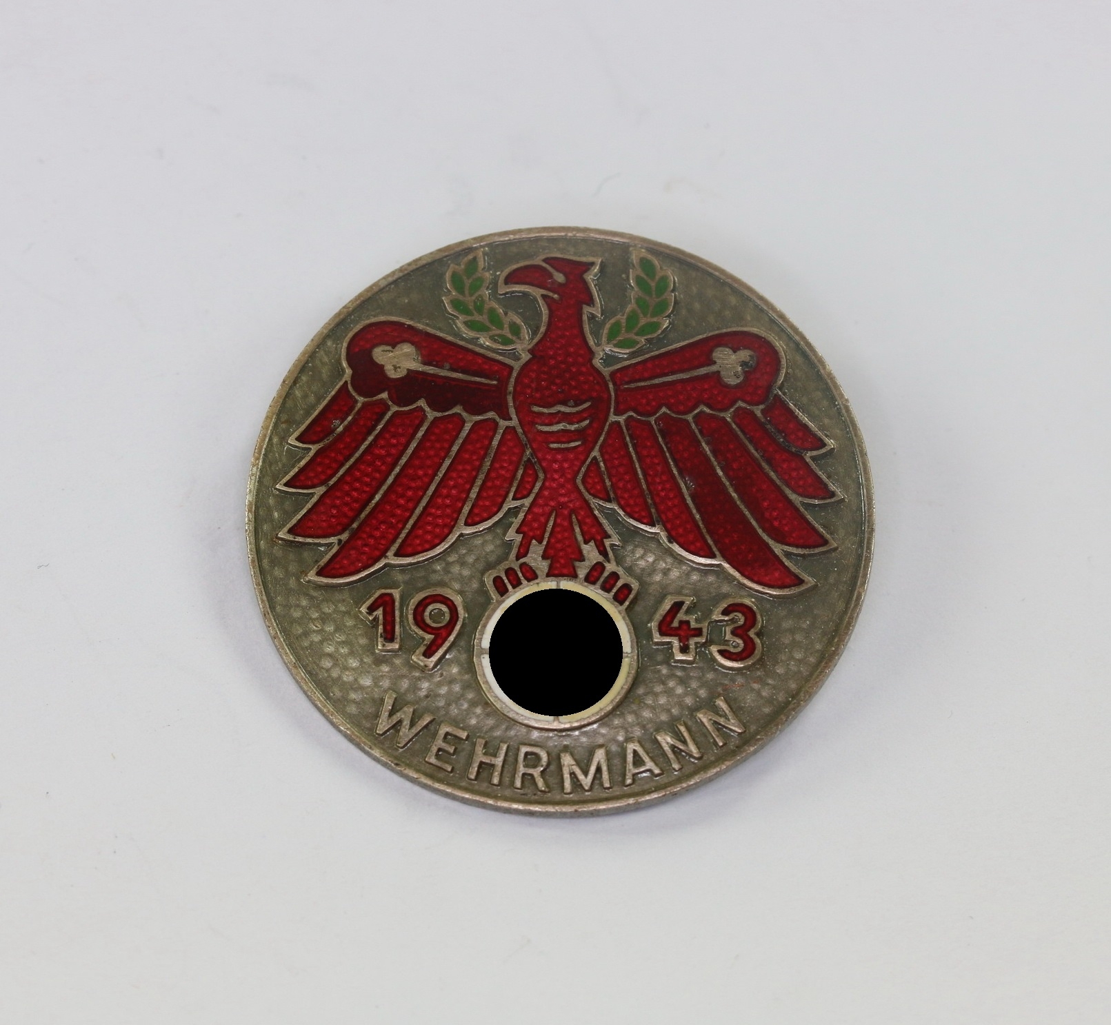  Tiroler Standschützen Abzeichen, Wehrmann 1943 in Silber, Hst. O.Poellath Schrobenhausen – Bild 1