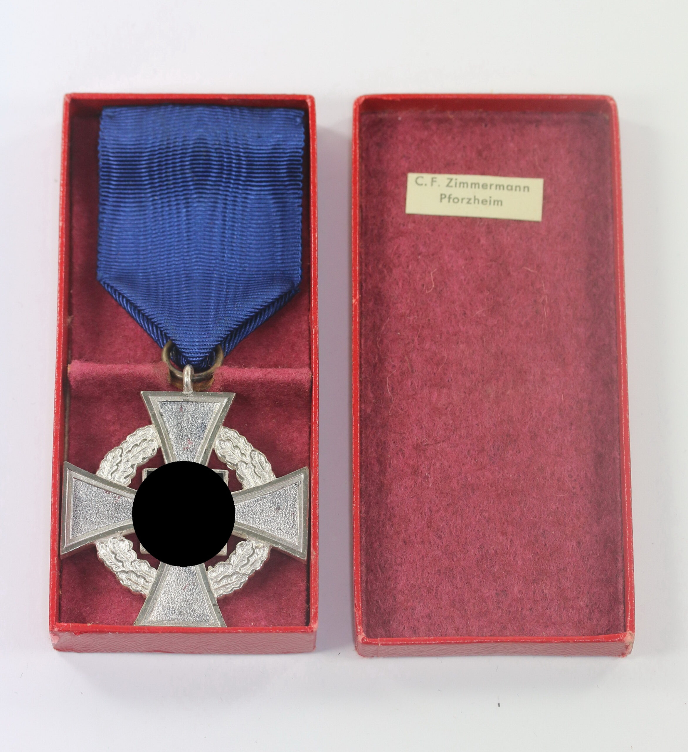 treudienstehrenzeichen_in_silber_25_jahre_im_etui_c Treudienstehrenzeichen in Silber (25 Jahre), im Etui C.F. Zimmermann Pforzheim – Bild 1