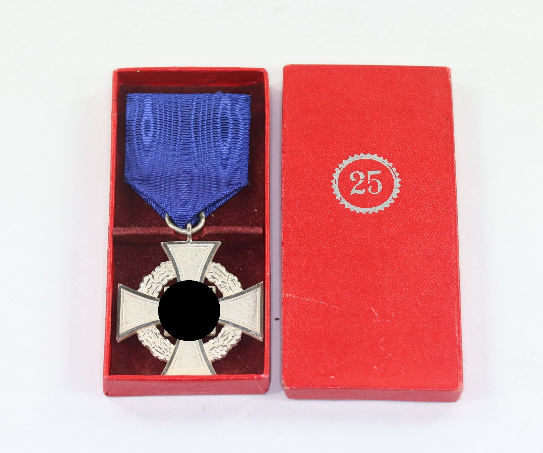  Treudienstehrenzeichen in Silber (25 Jahre), im Etui Paul Meybauer Ordensfabrik Berlin SW 68 – Bild 1